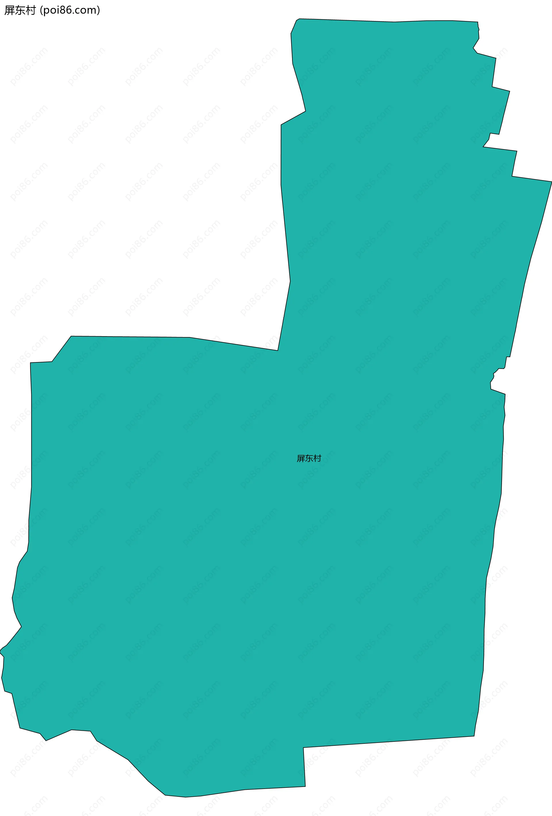 屏东村边界地图