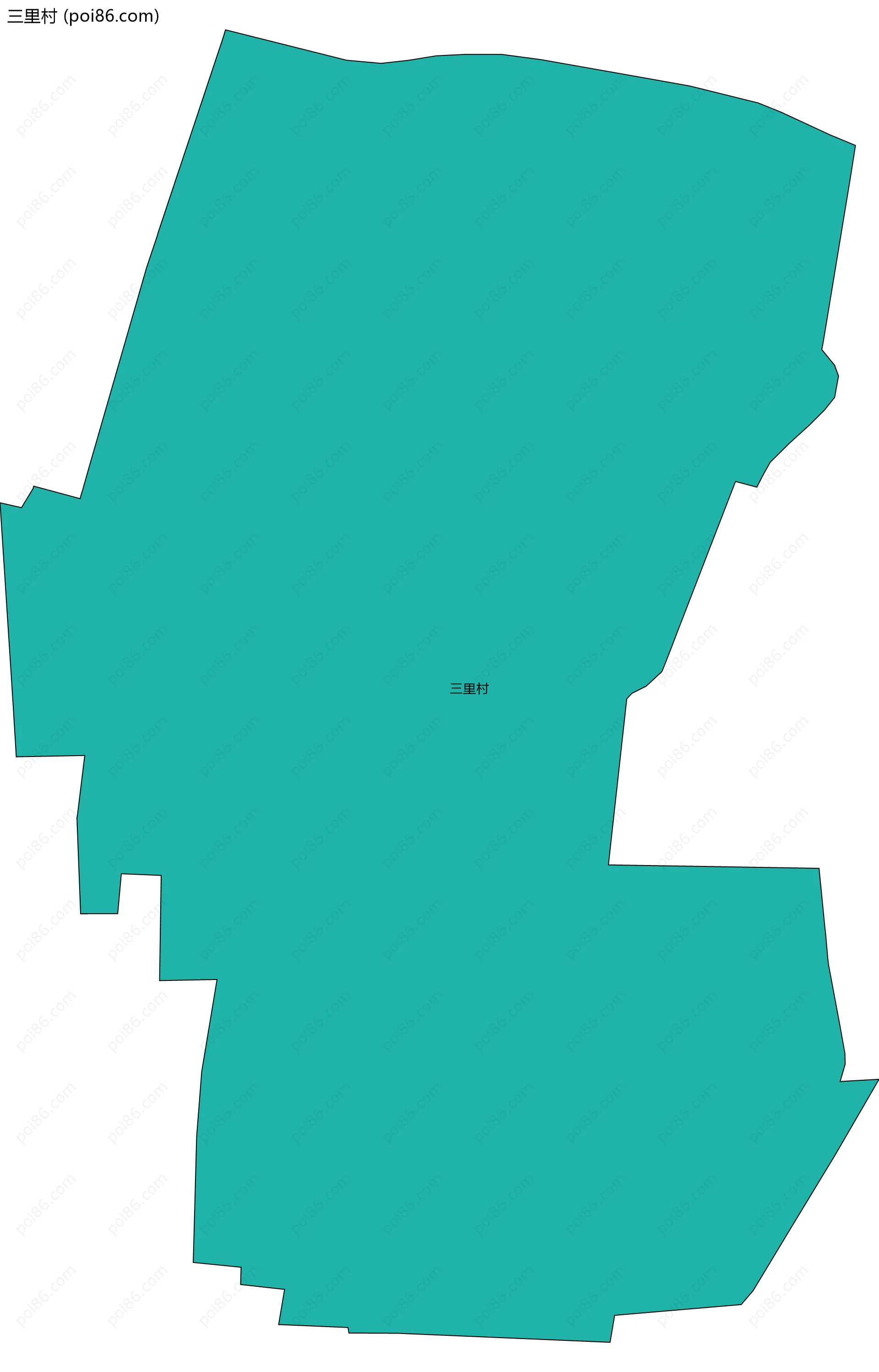 三里村边界地图