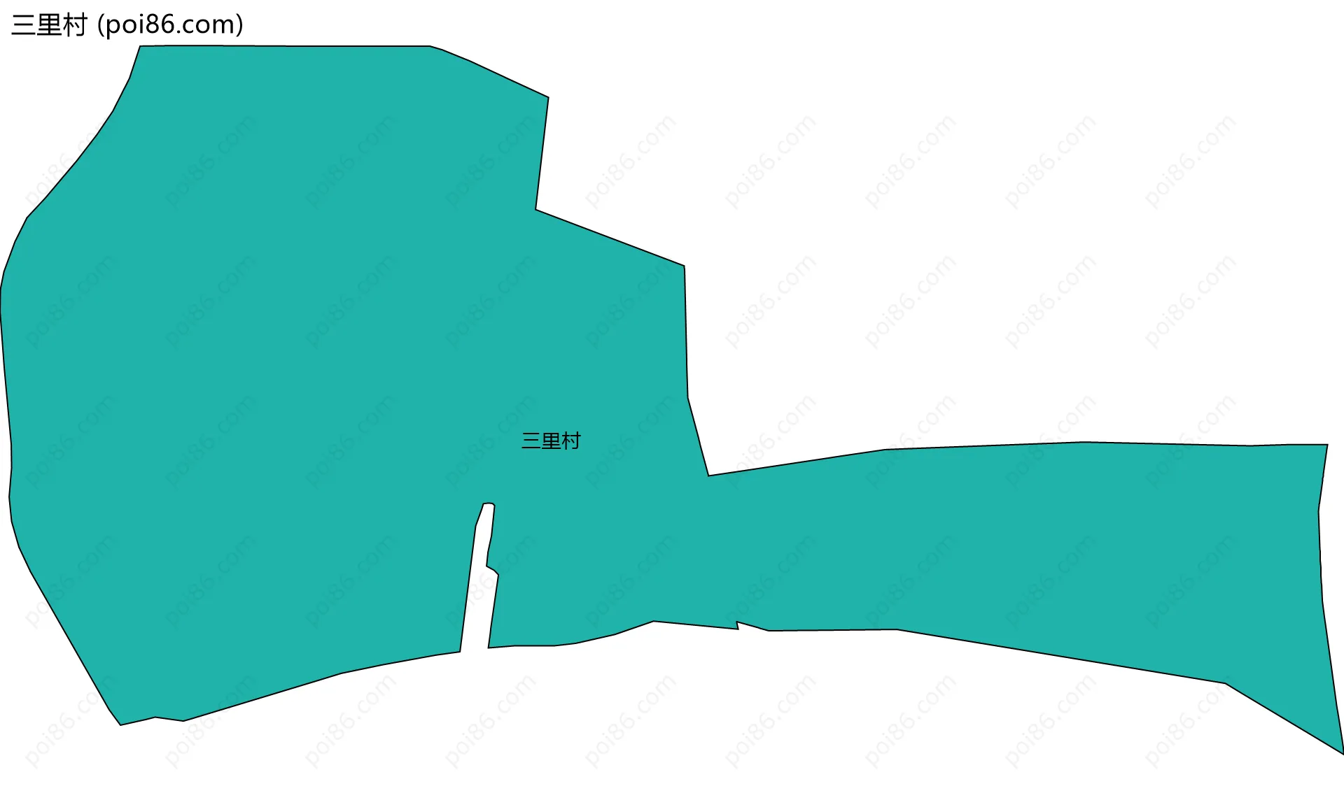 三里村边界地图