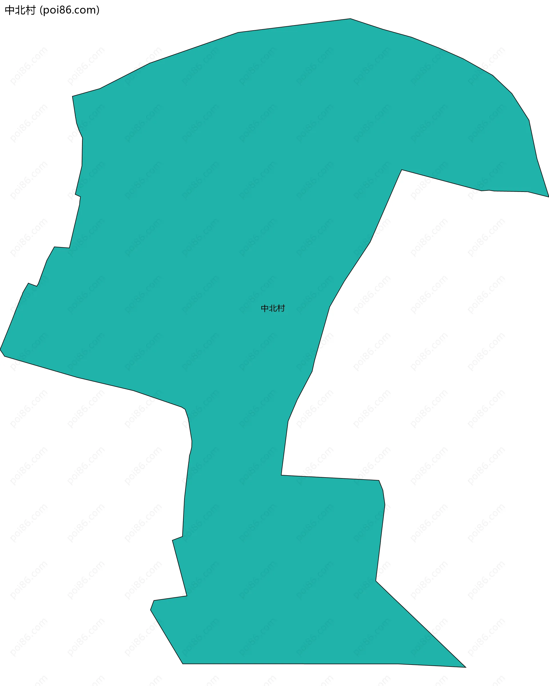 中北村边界地图