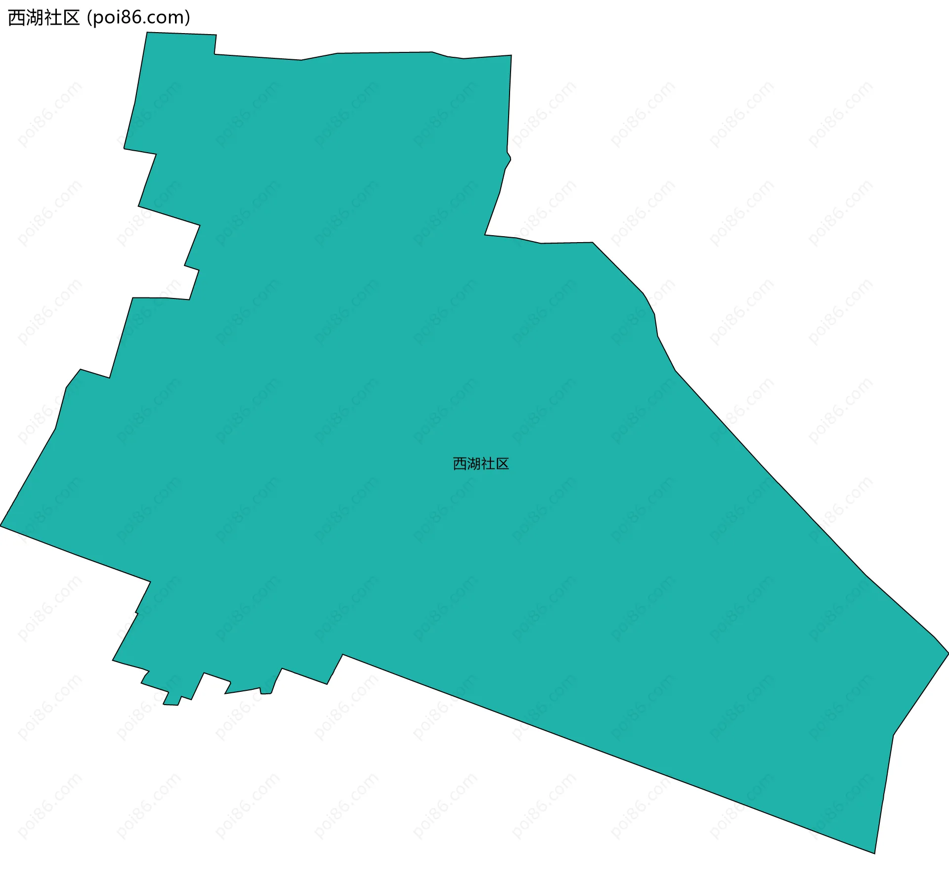 西湖社区边界地图