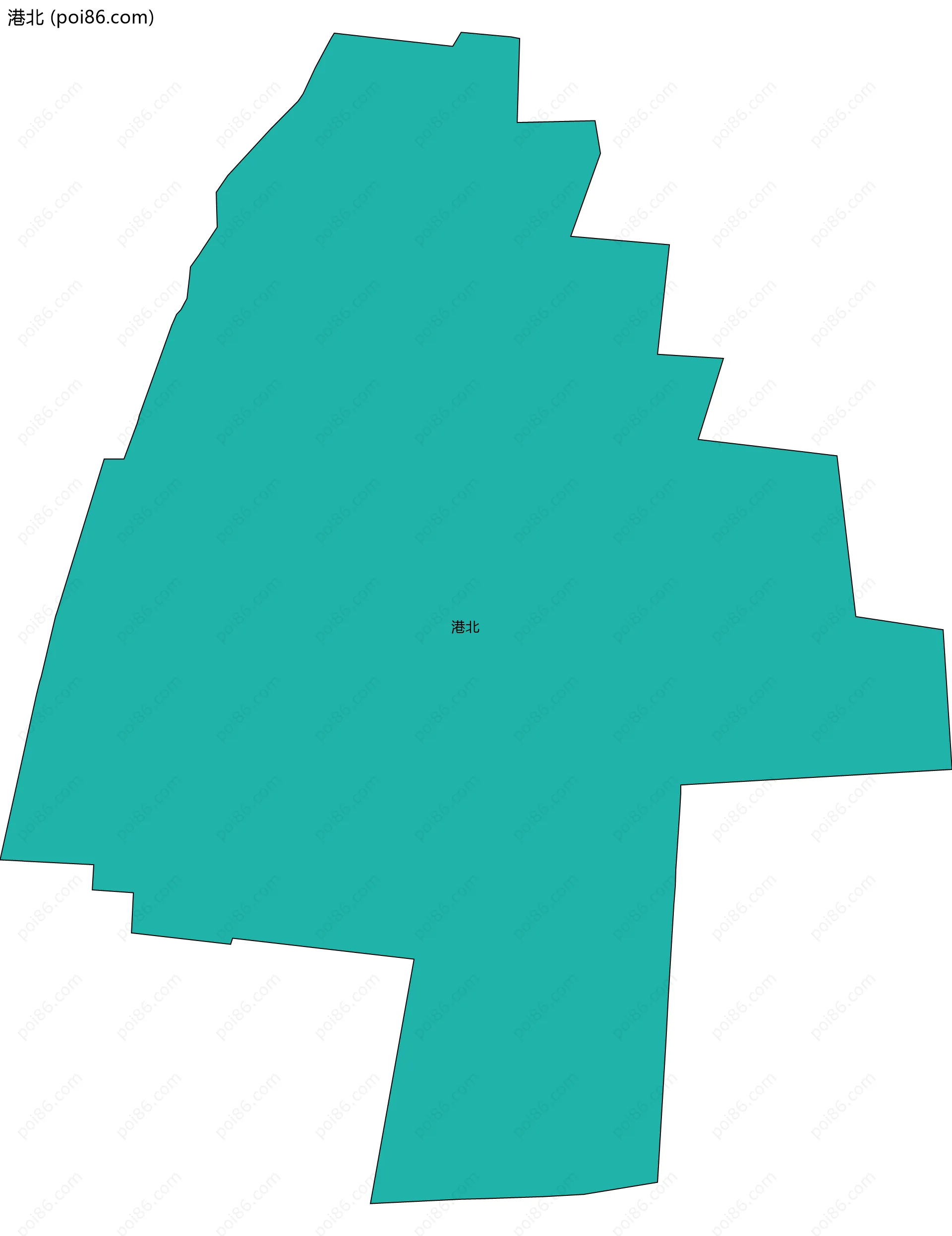 港北边界地图