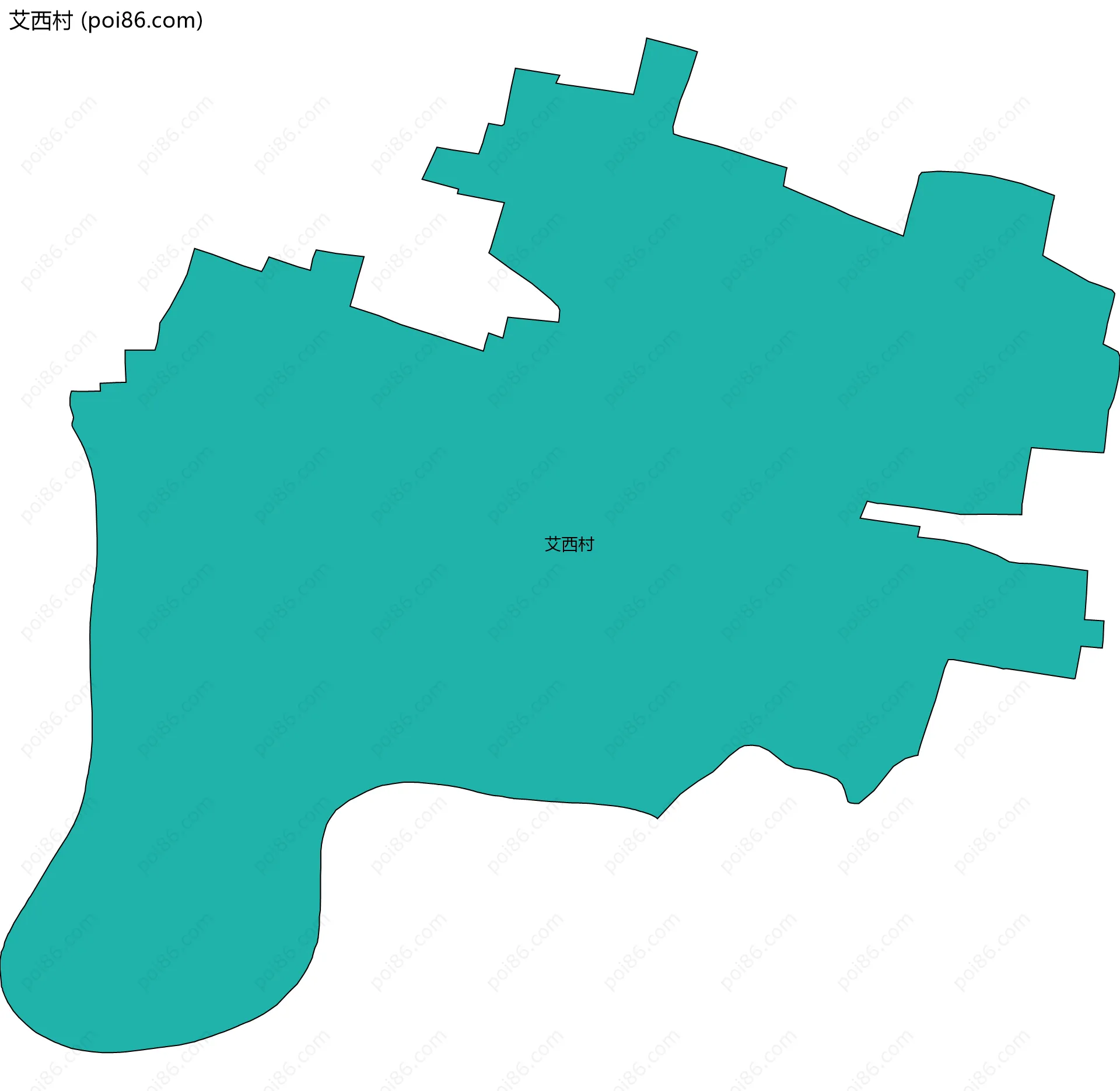 艾西村边界地图