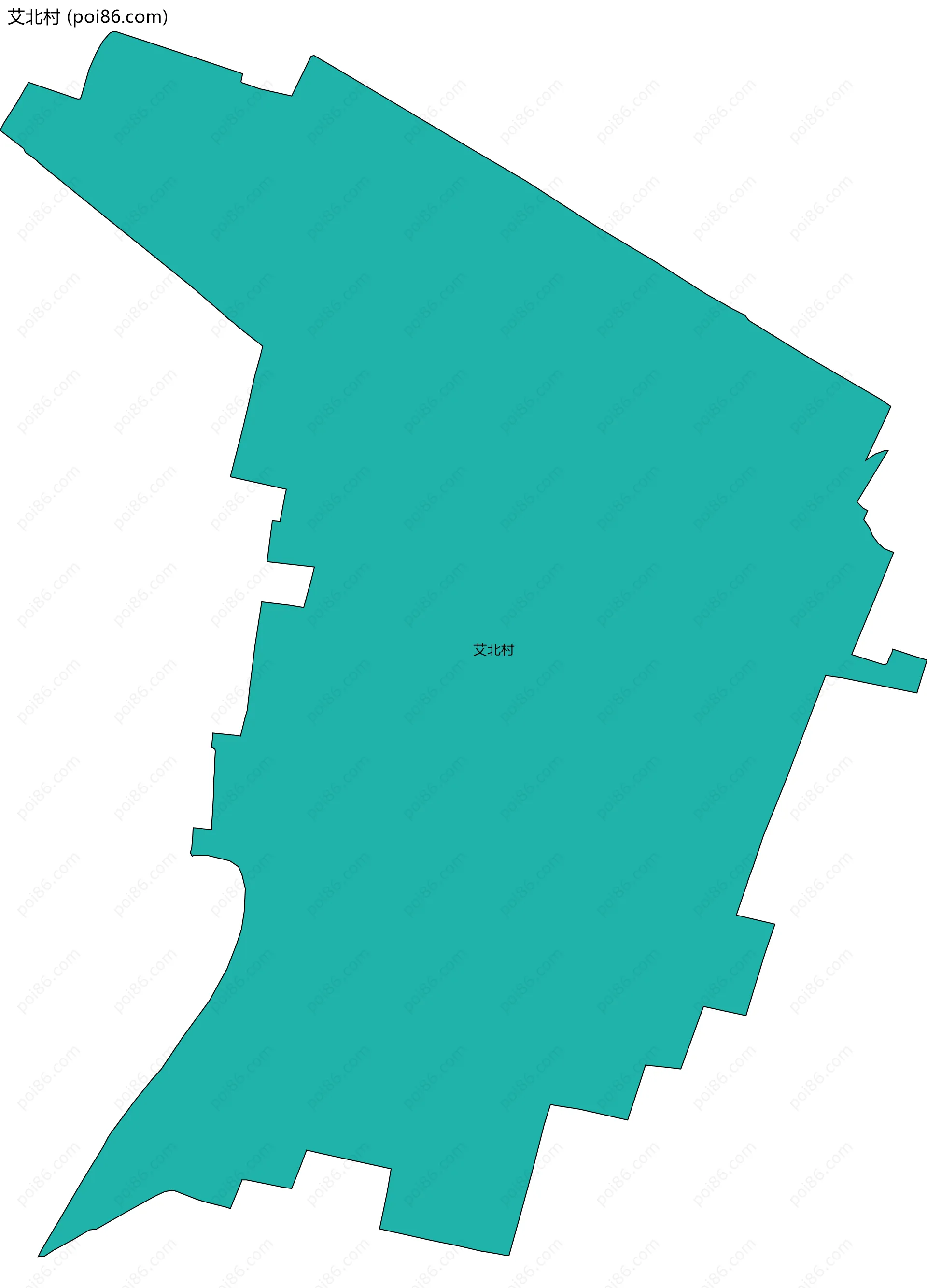艾北村边界地图