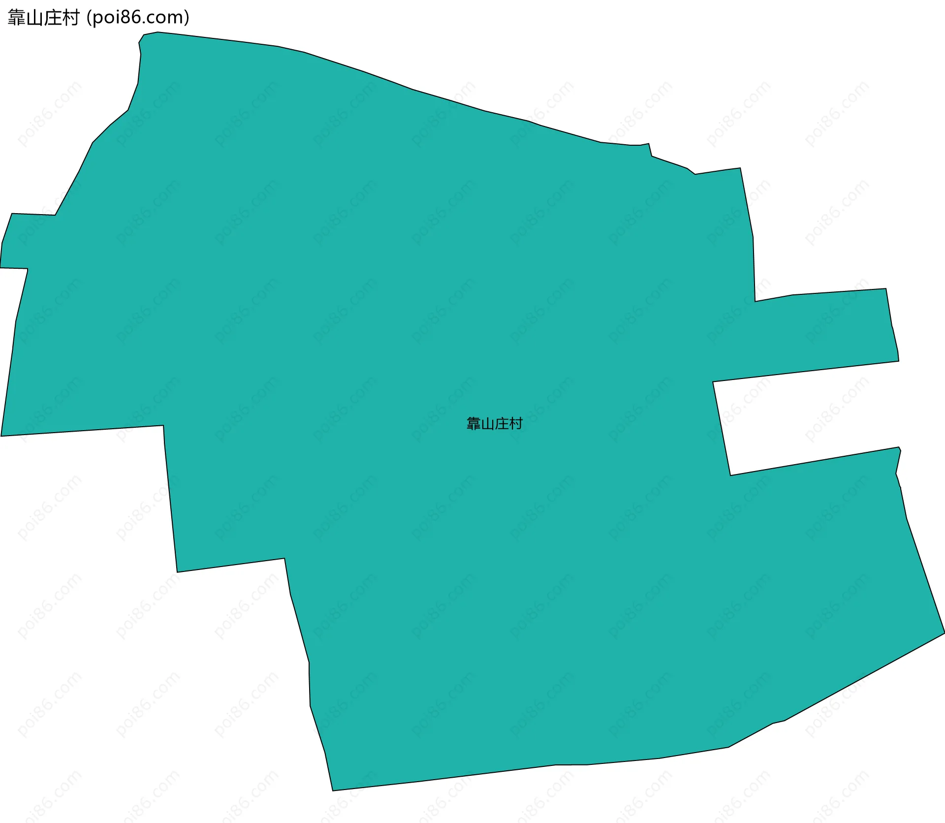 靠山庄村边界地图