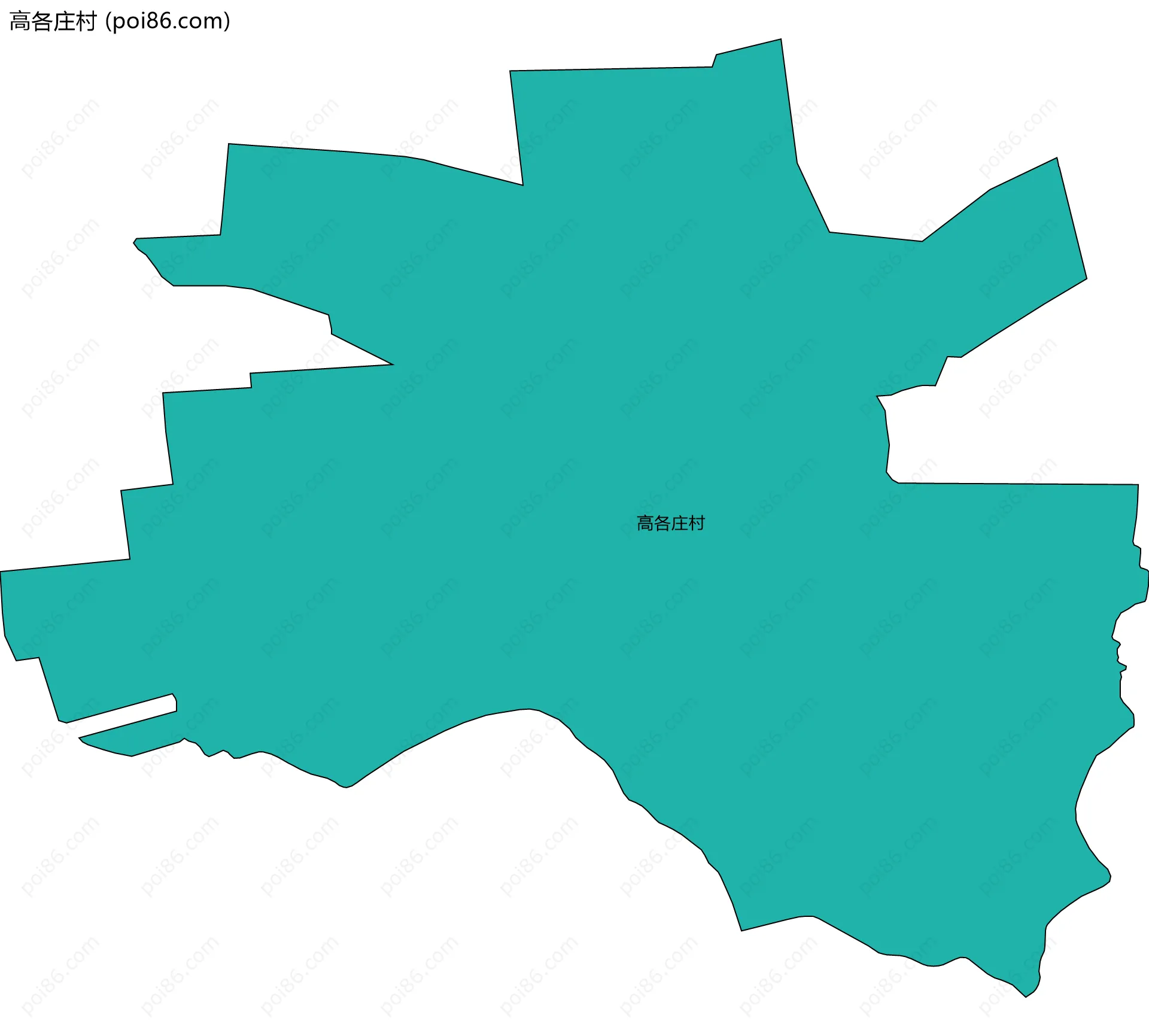 高各庄村边界地图