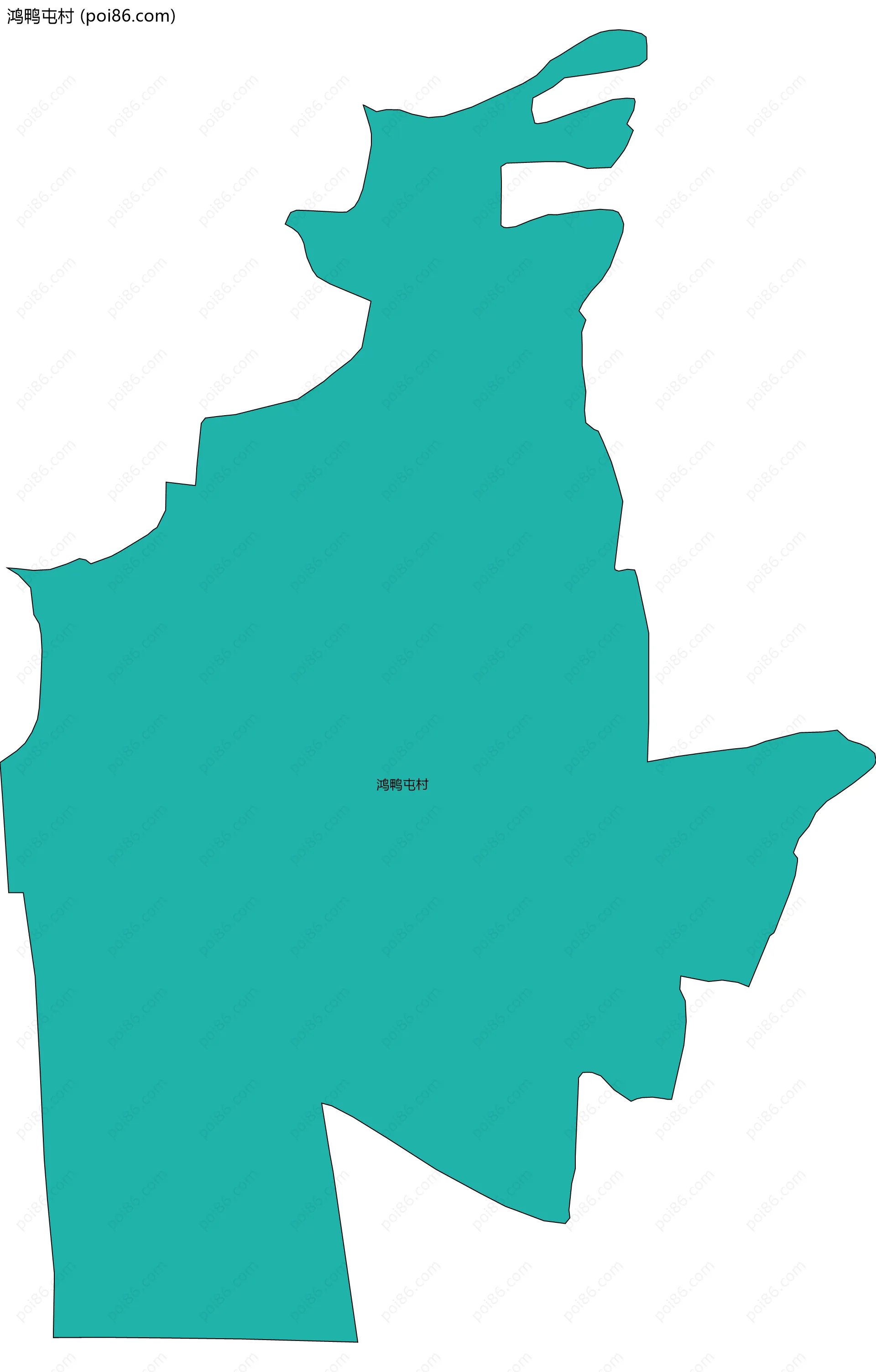 鸿鸭屯村边界地图