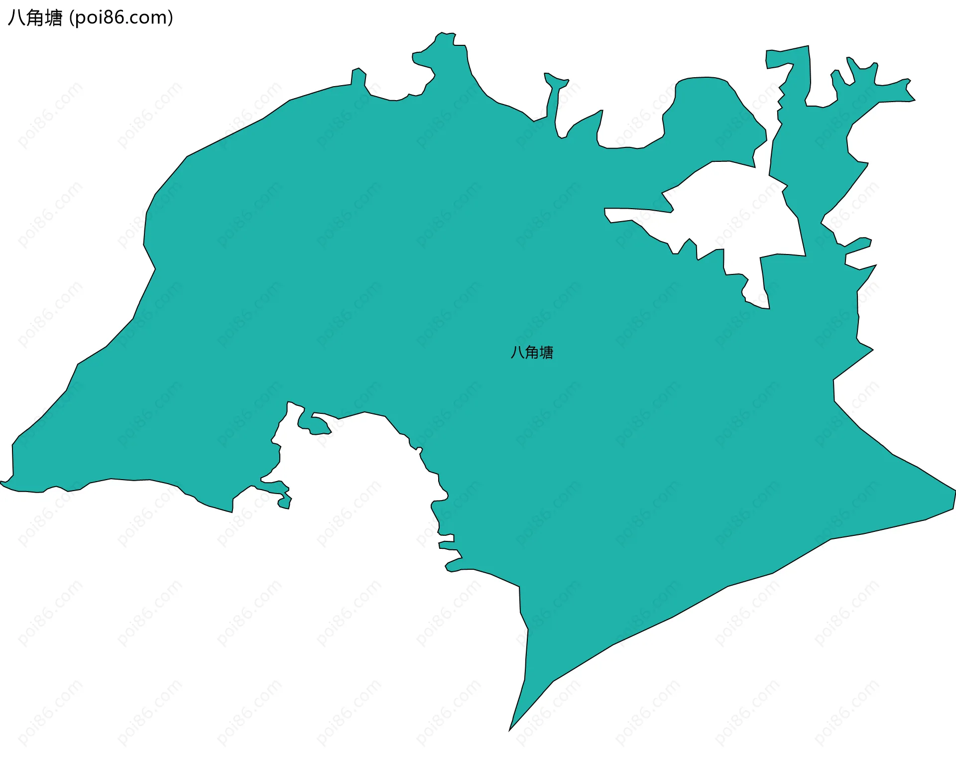 八角塘边界地图