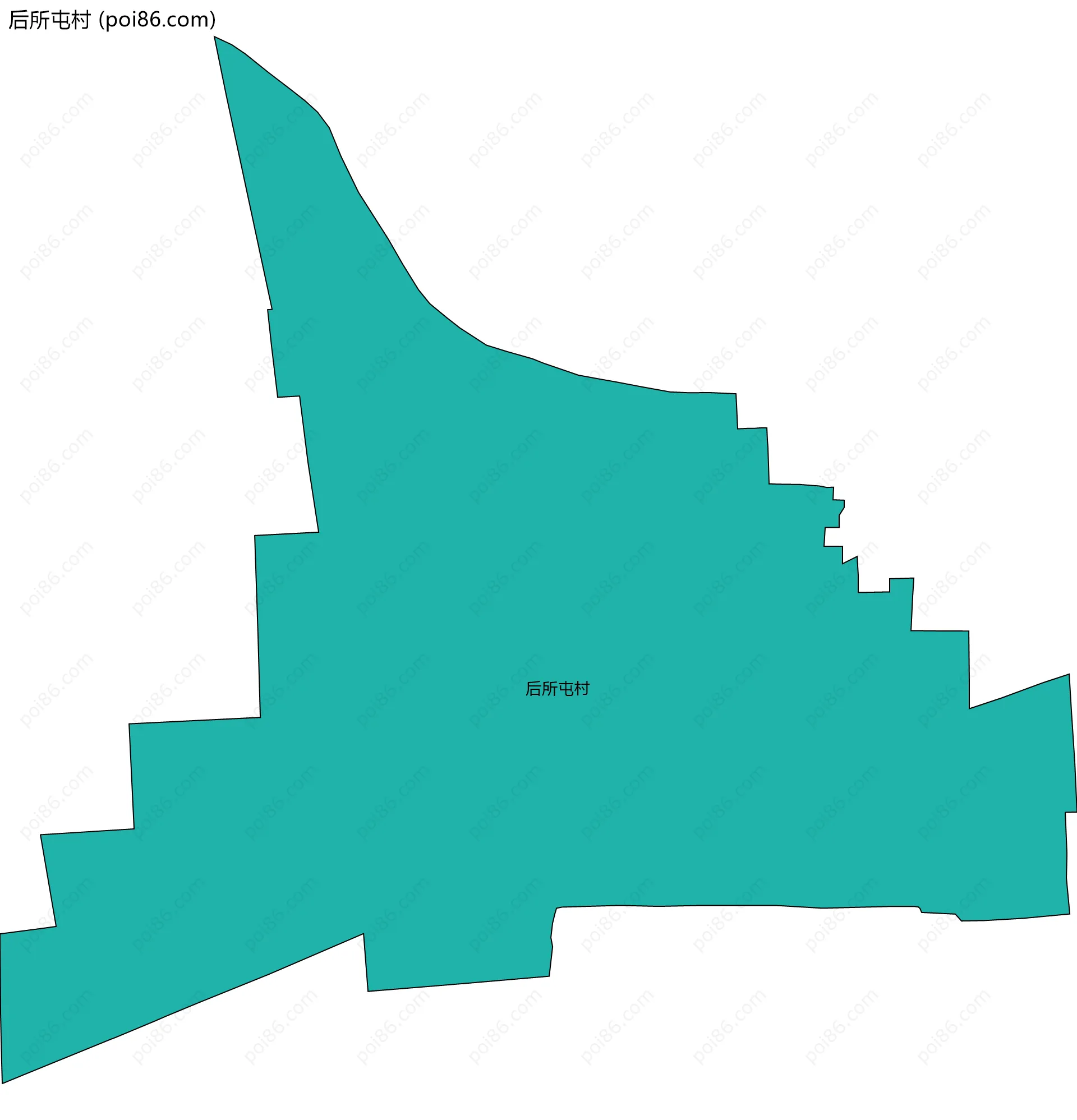 后所屯村边界地图