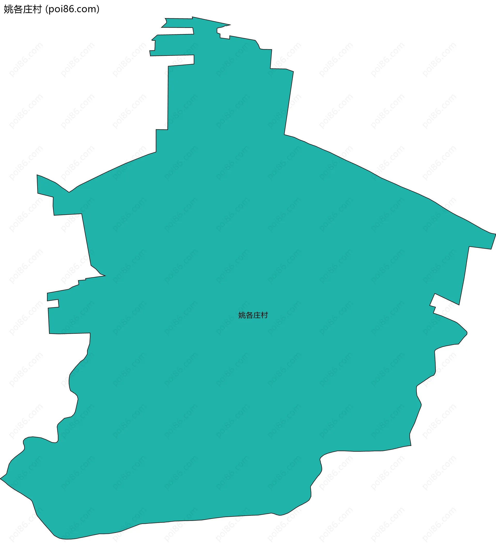 姚各庄村边界地图