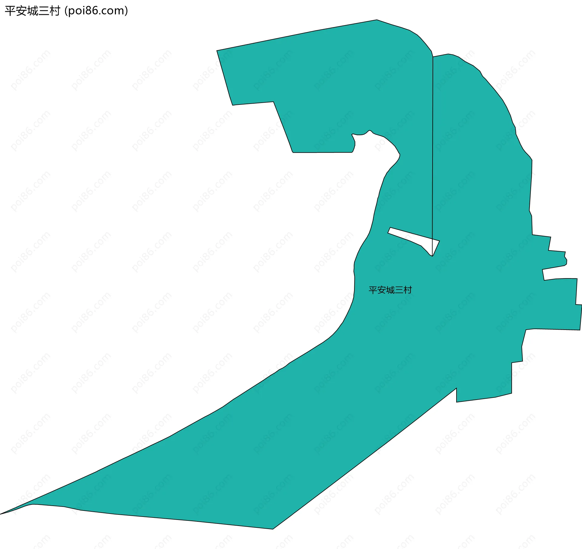 平安城三村边界地图