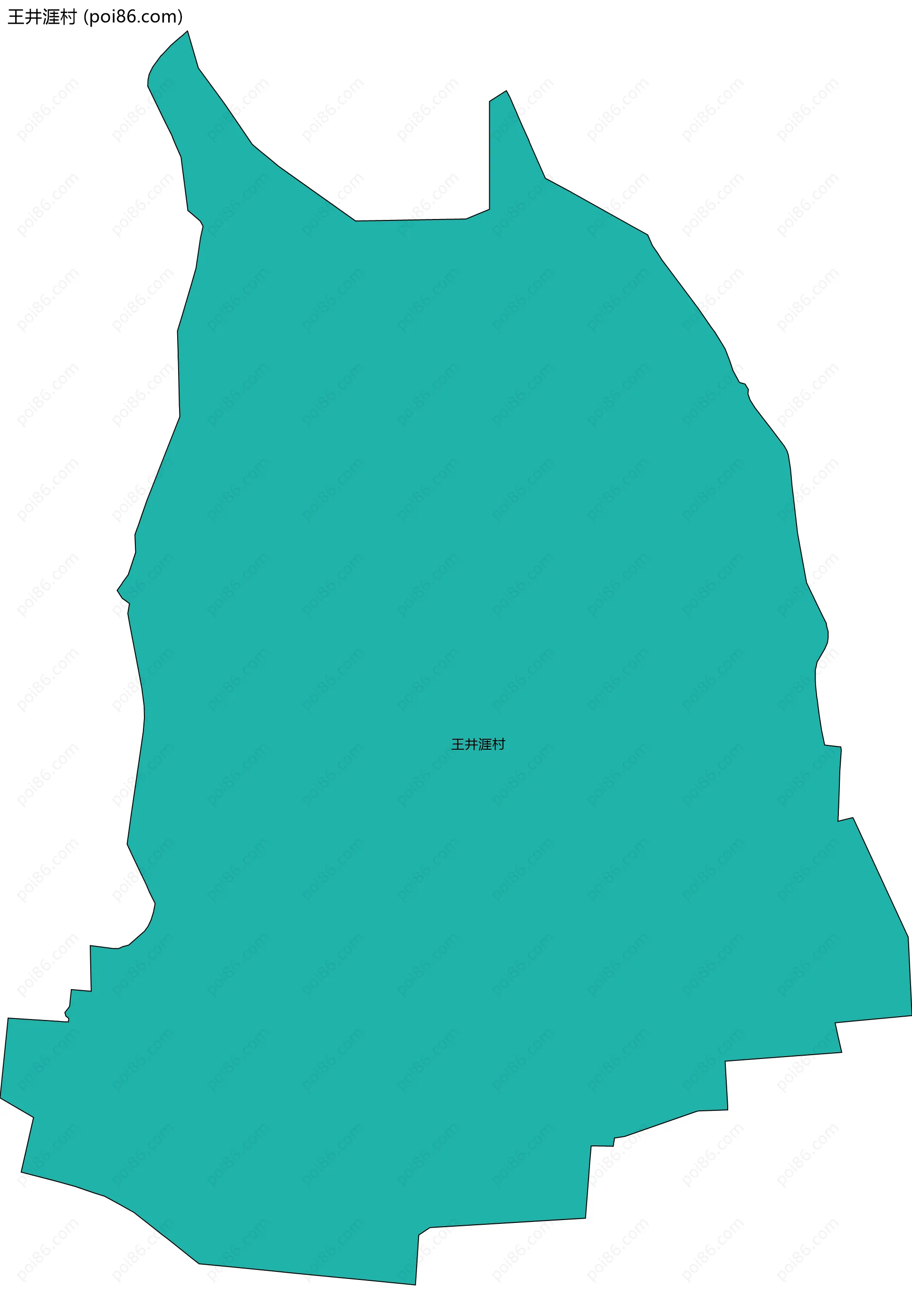王井涯村边界地图