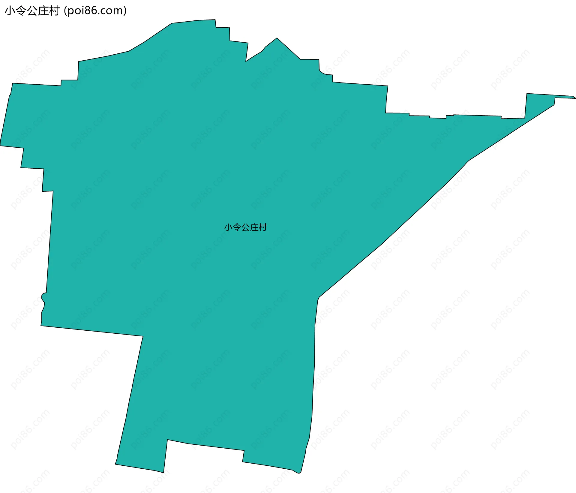 小令公庄村边界地图