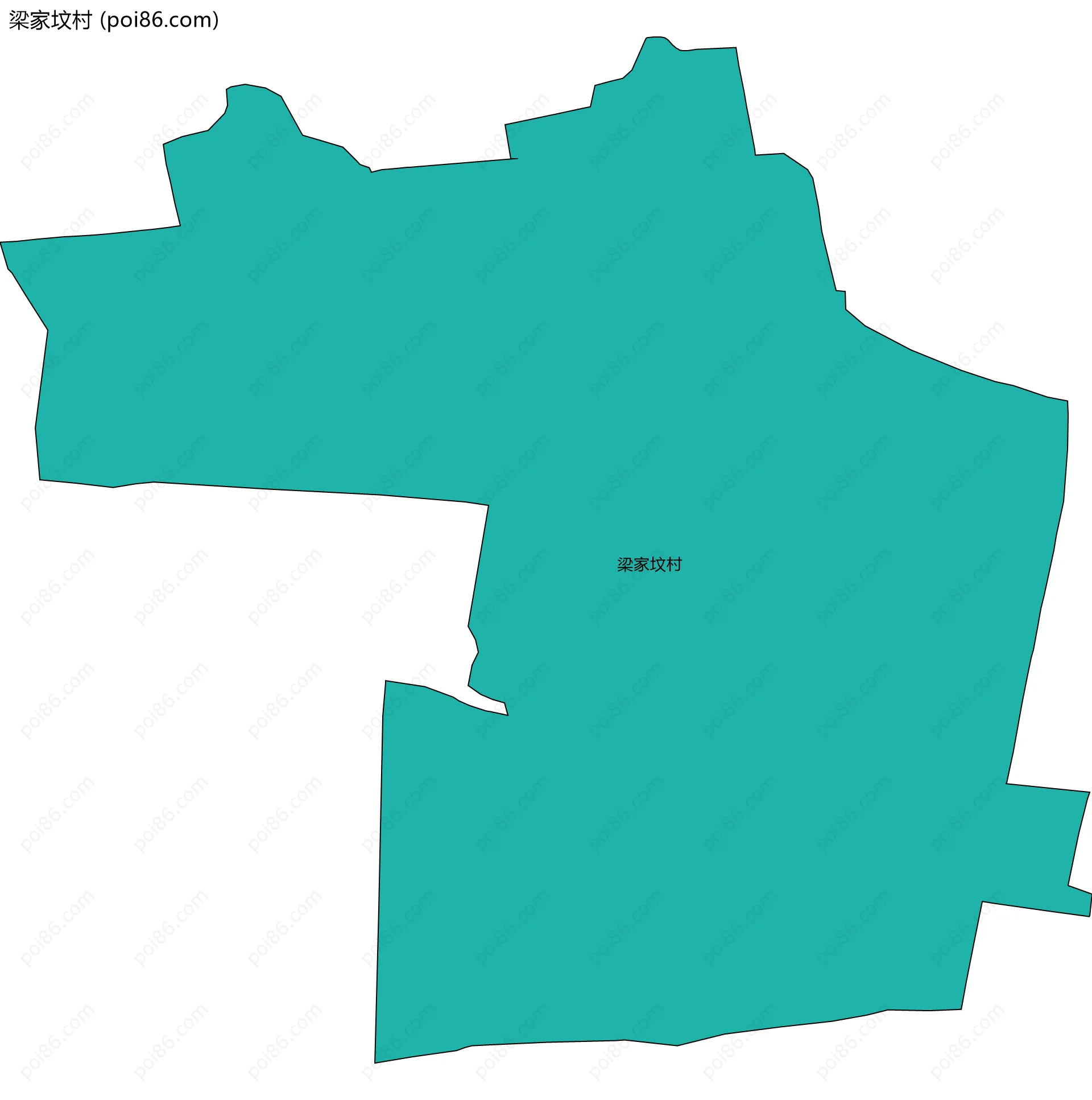 梁家坟村边界地图