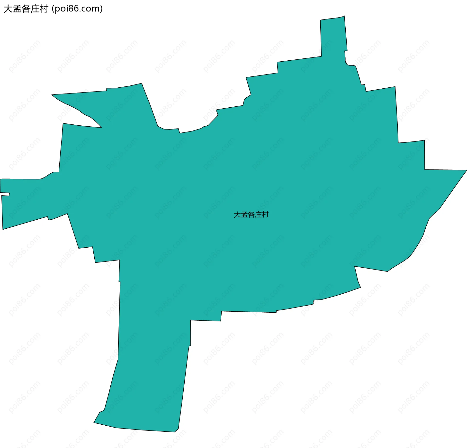 大孟各庄村边界地图