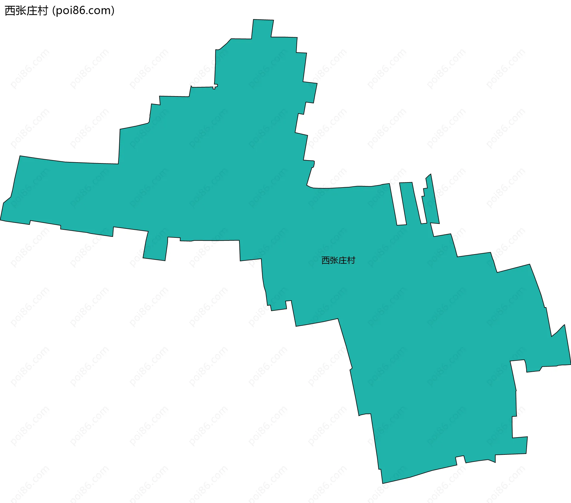 西张庄村边界地图