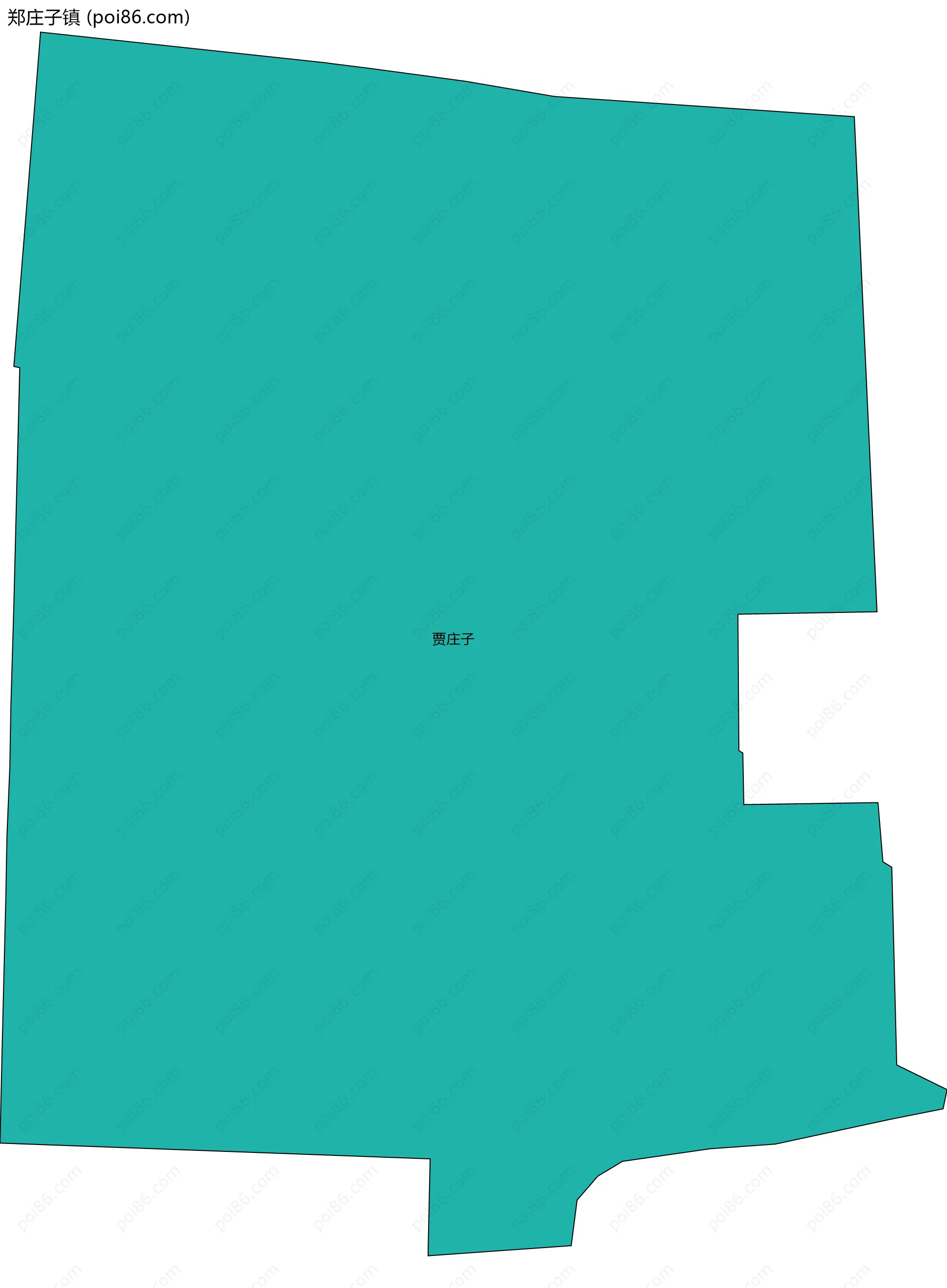 郑庄子镇边界地图(五级行政区划)
