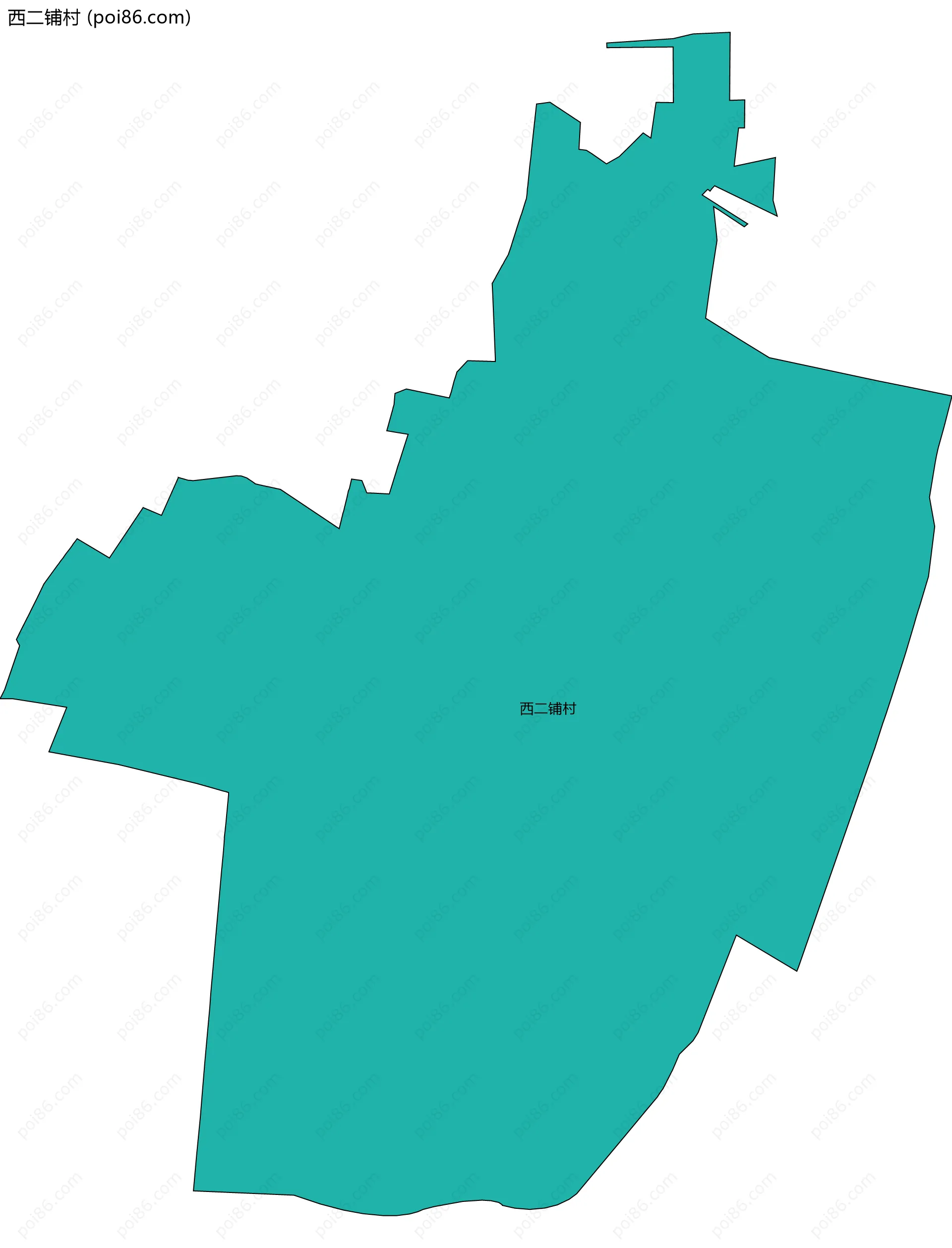 西二铺村边界地图