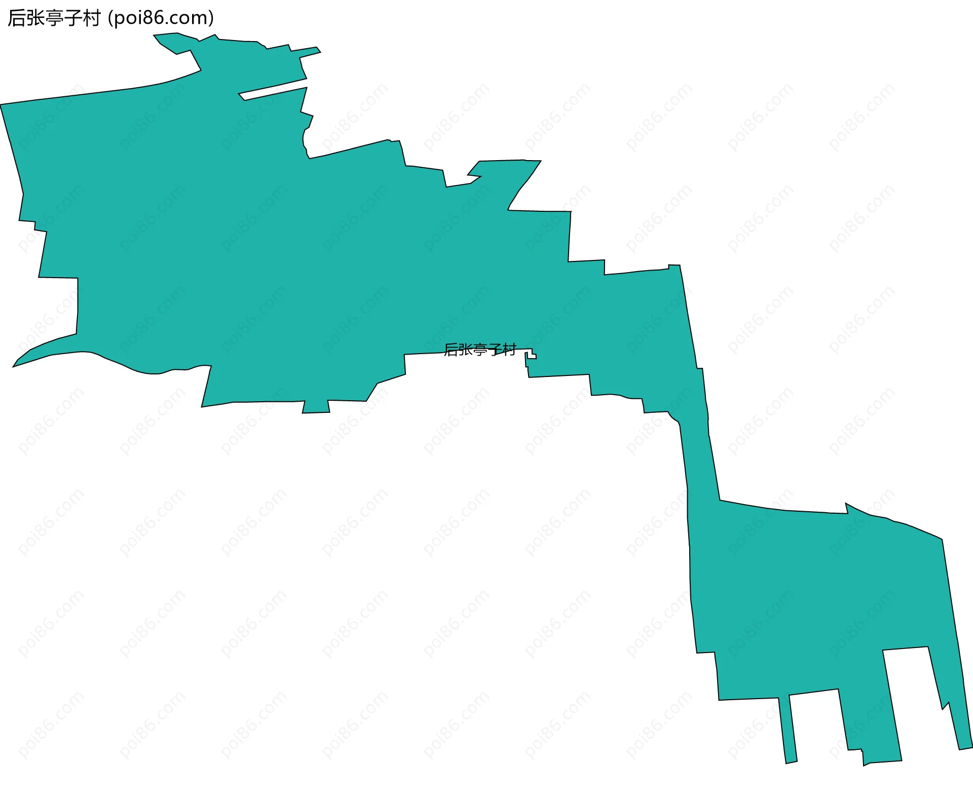 后张亭子村边界地图
