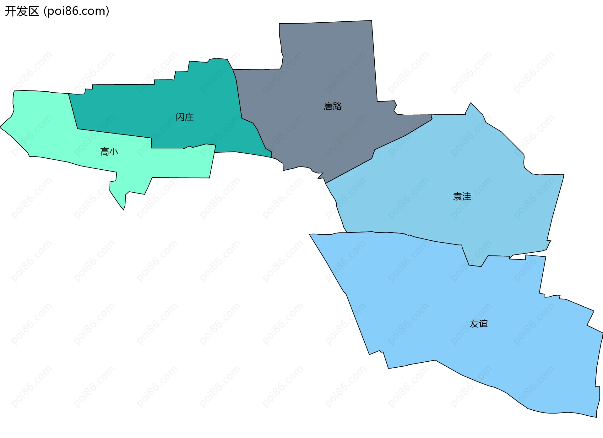 开发区边界地图(五级行政区划)
