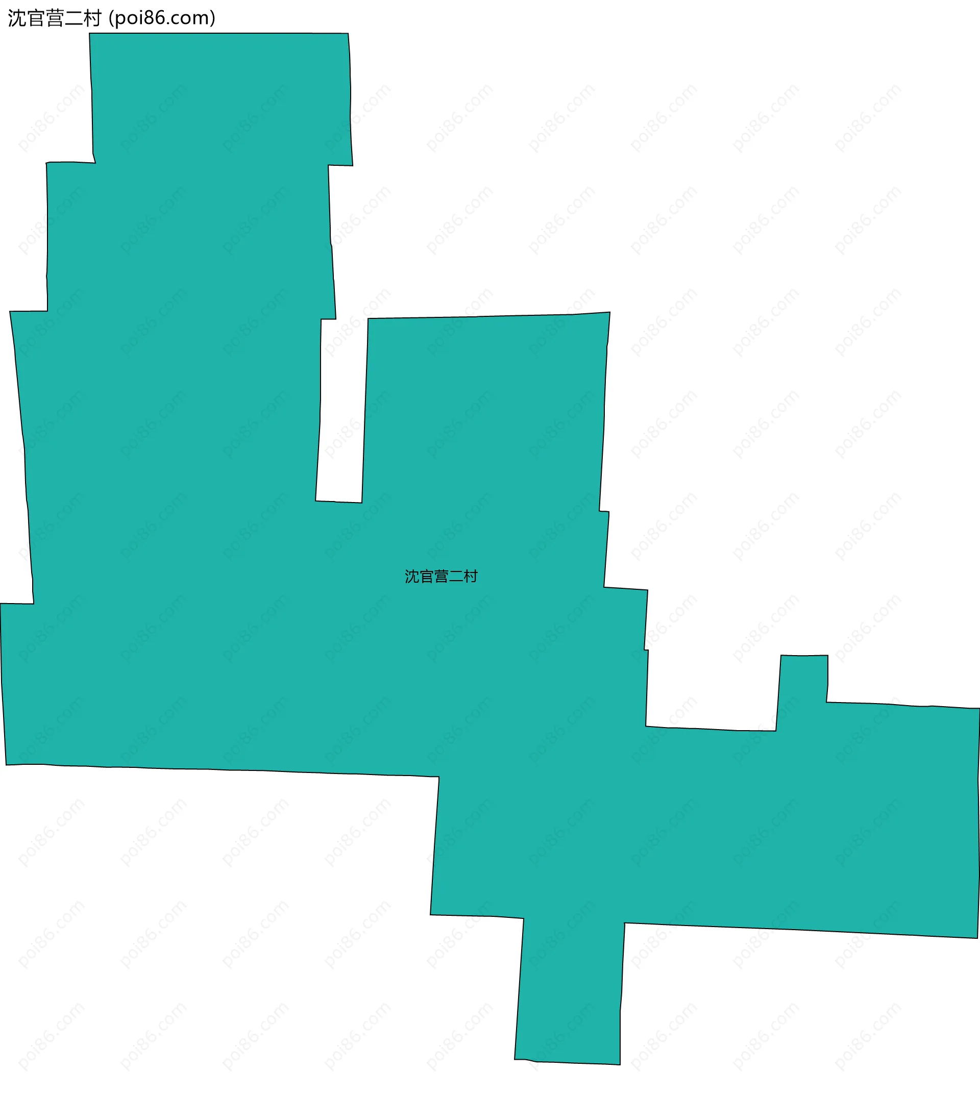 沈官营二村边界地图