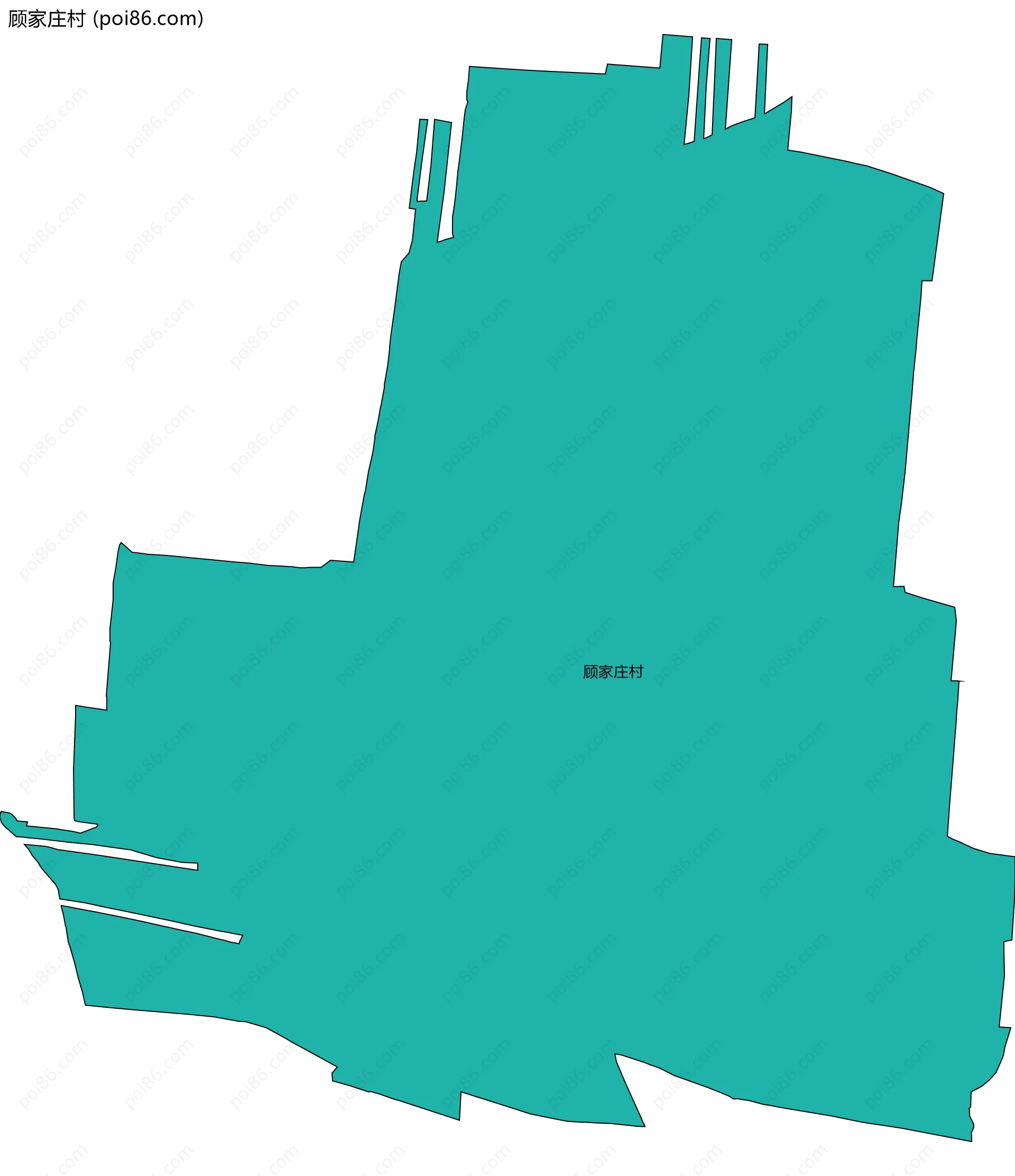 顾家庄村边界地图