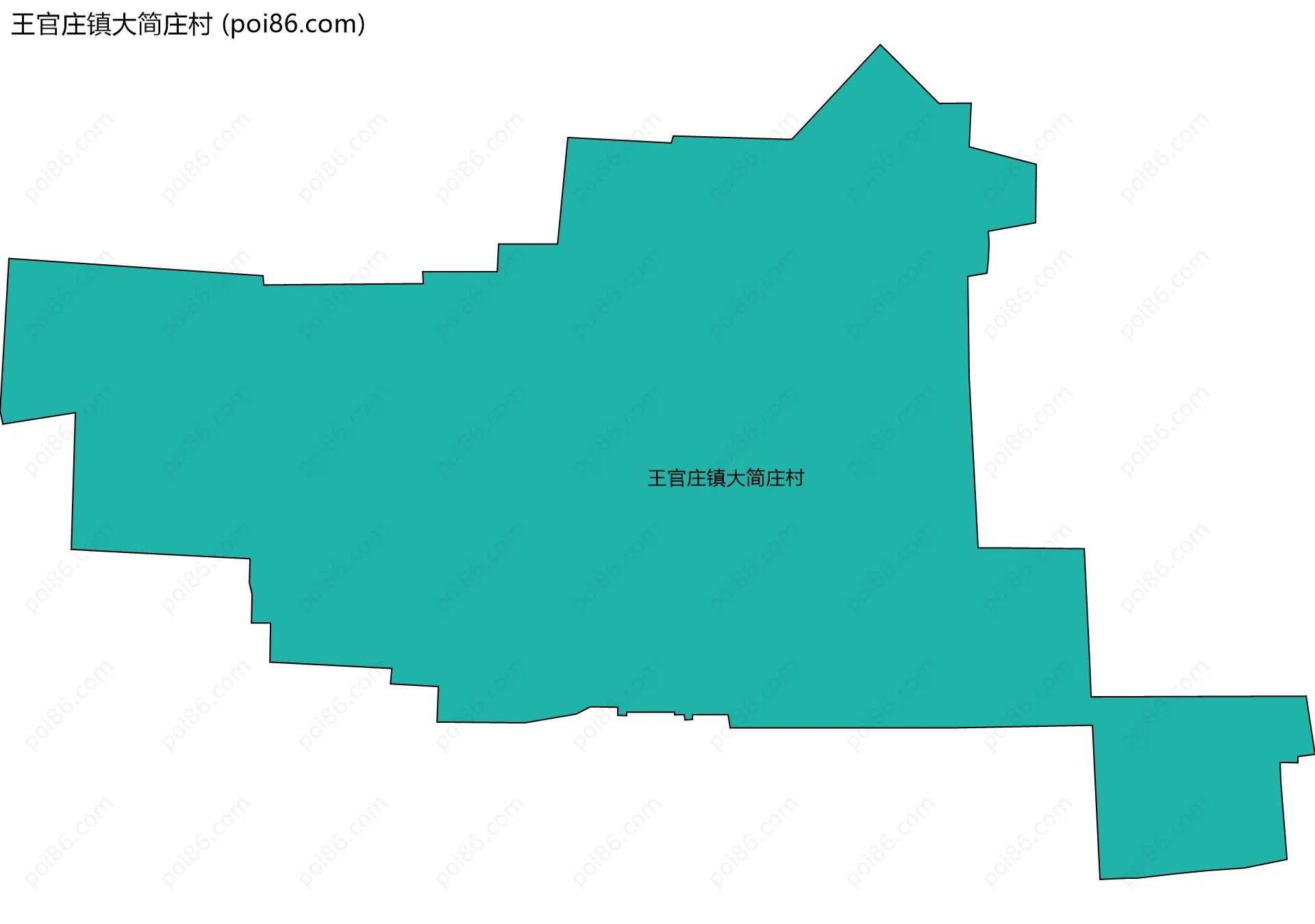 王官庄镇大简庄村边界地图