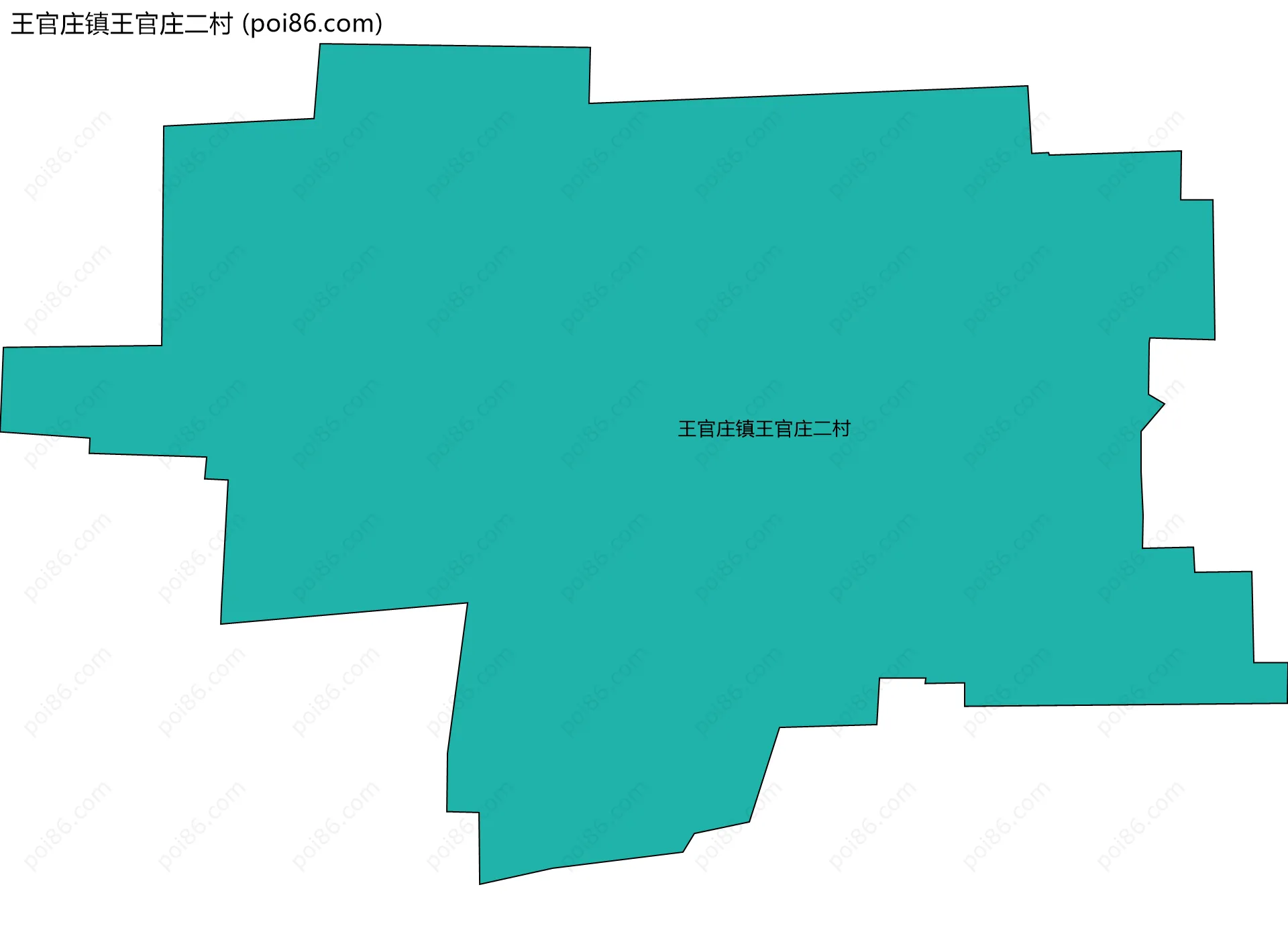 王官庄镇王官庄二村边界地图