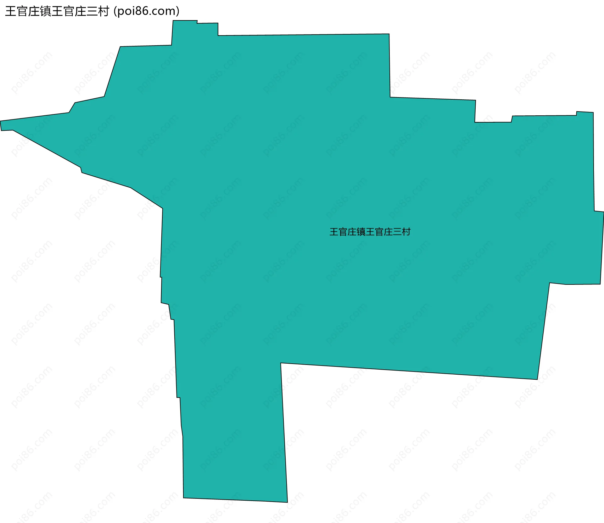 王官庄镇王官庄三村边界地图