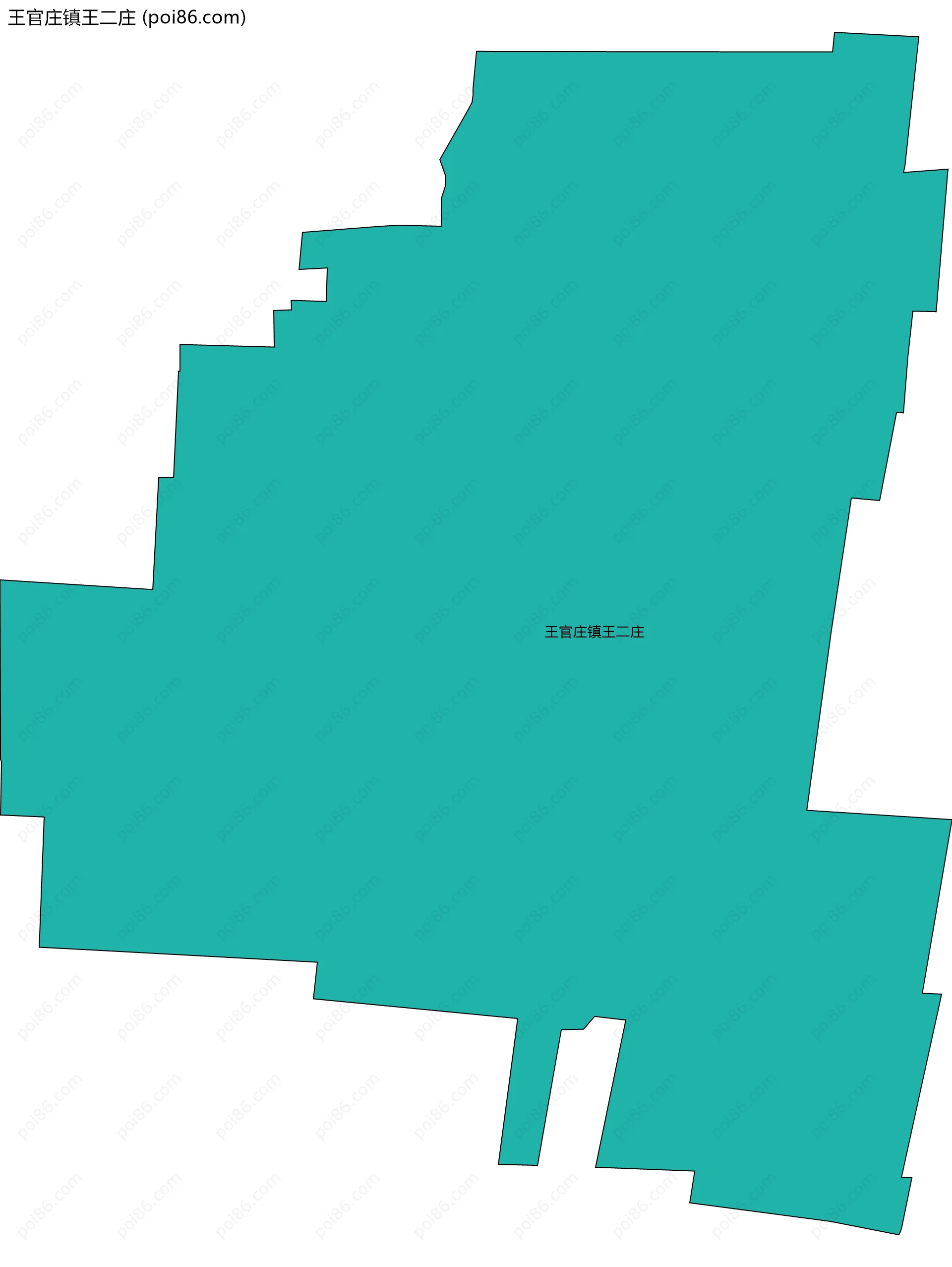 王官庄镇王二庄边界地图