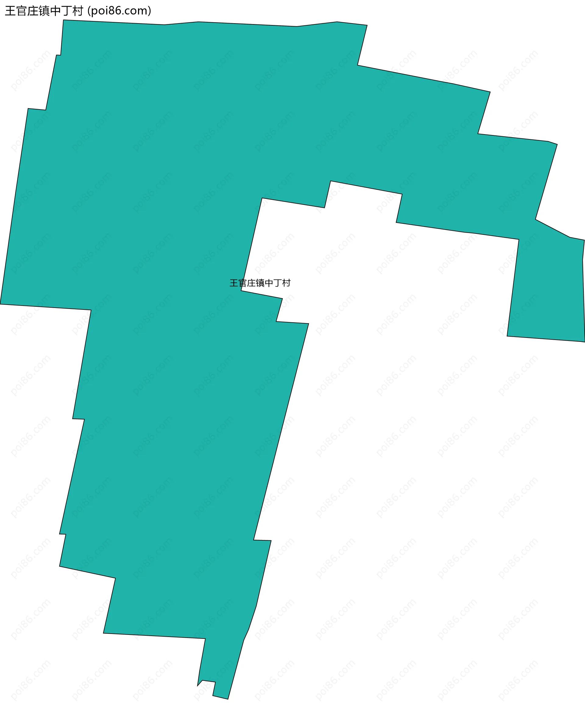 王官庄镇中丁村边界地图