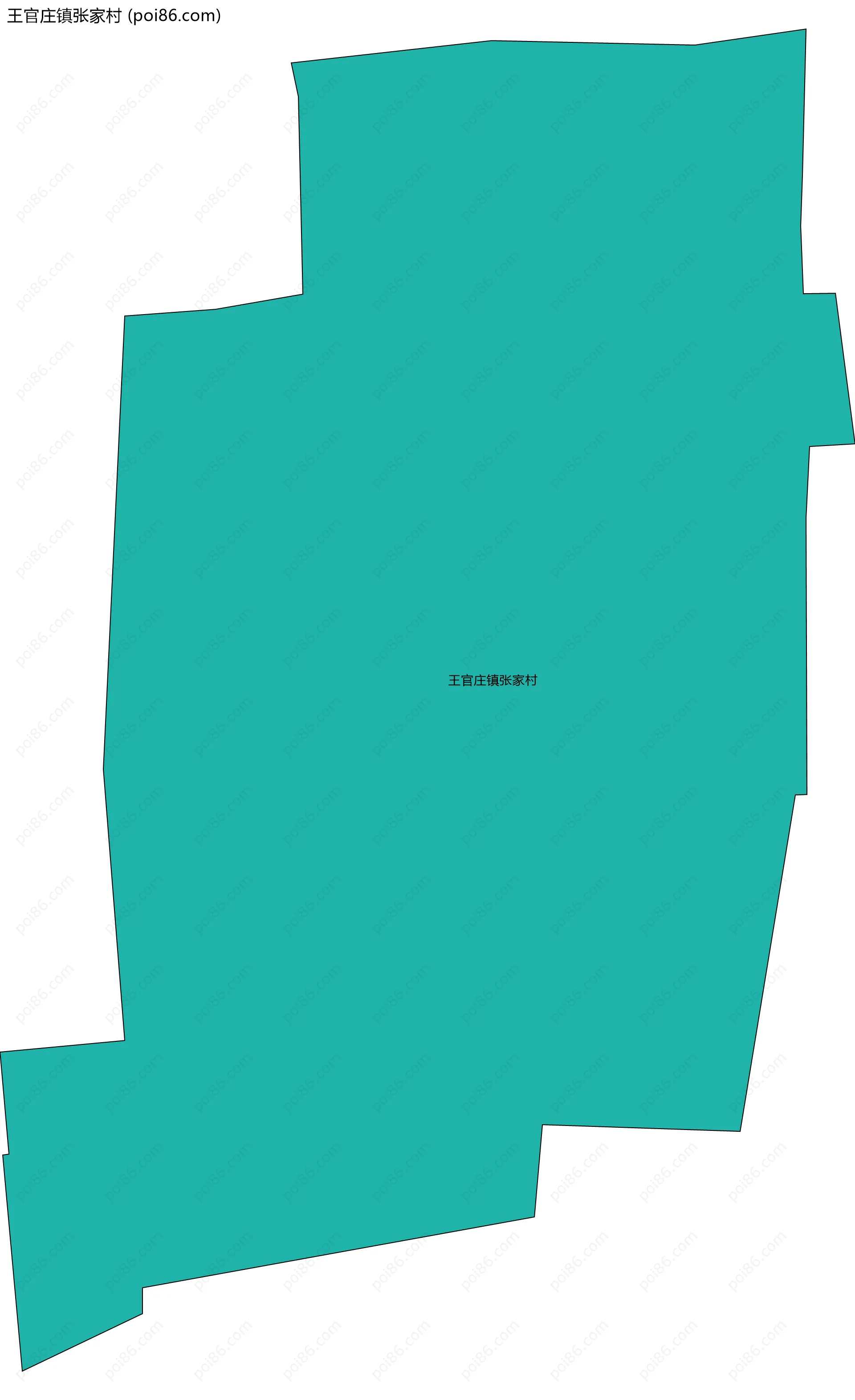 王官庄镇张家村边界地图