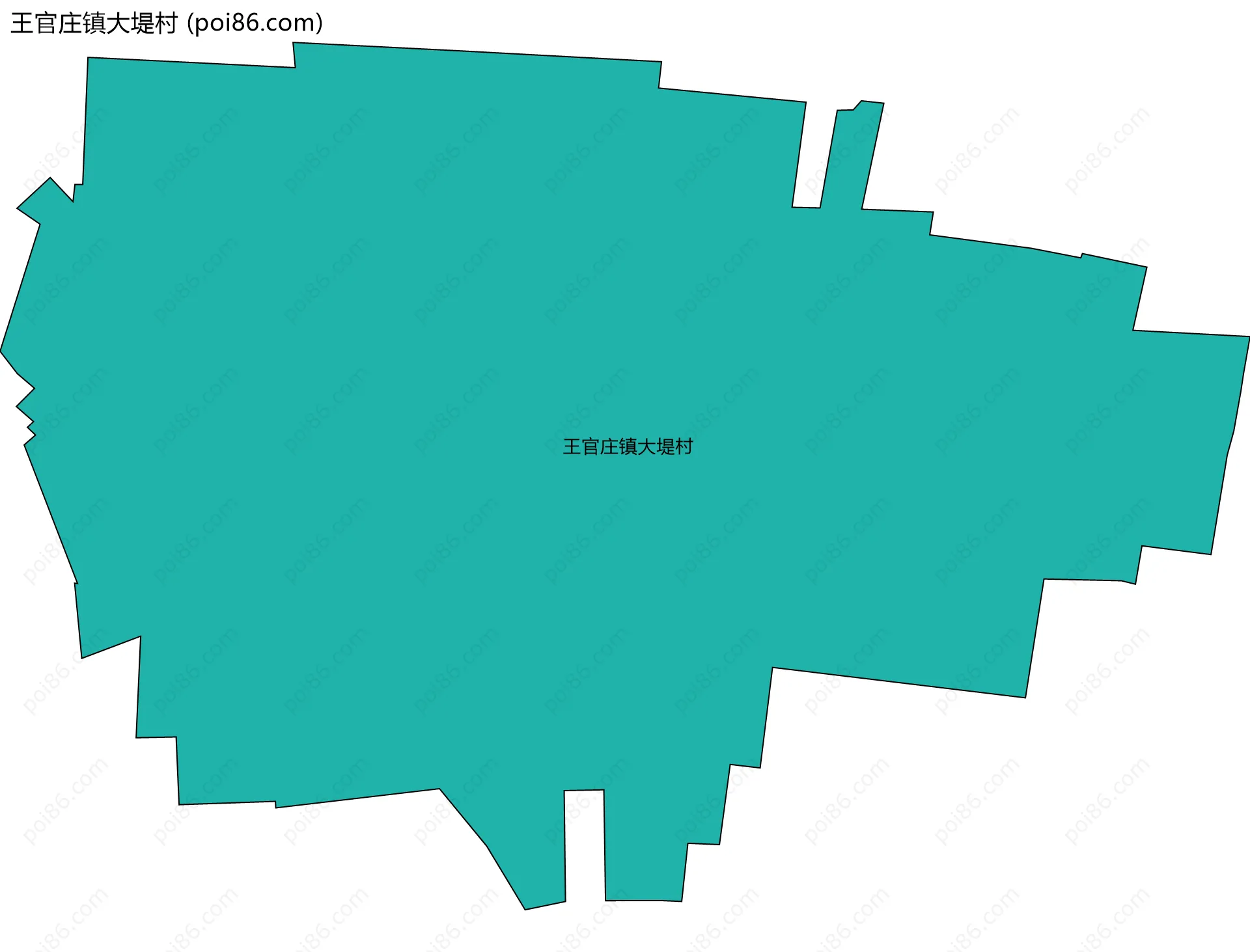 王官庄镇大堤村边界地图
