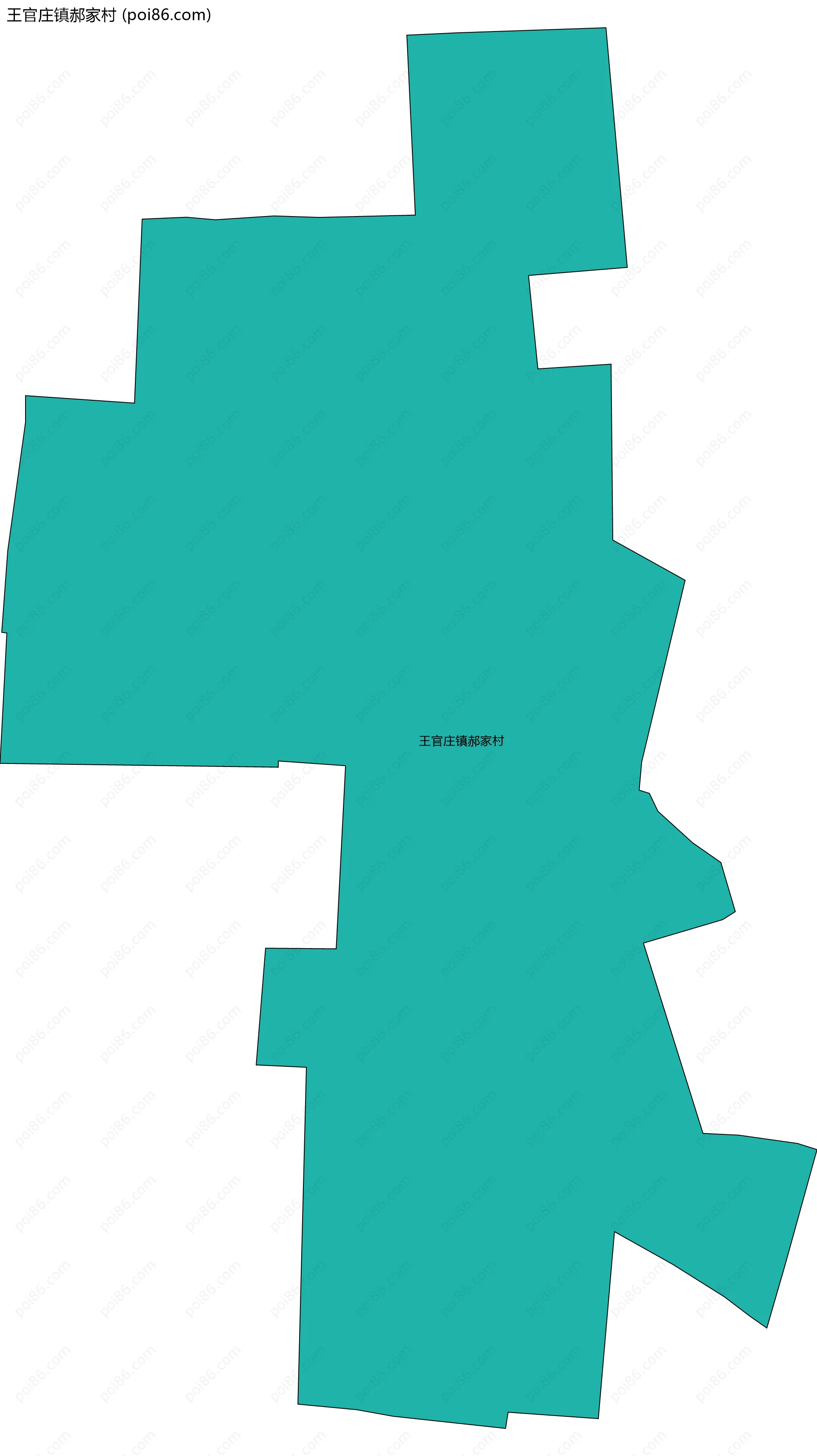 王官庄镇郝家村边界地图