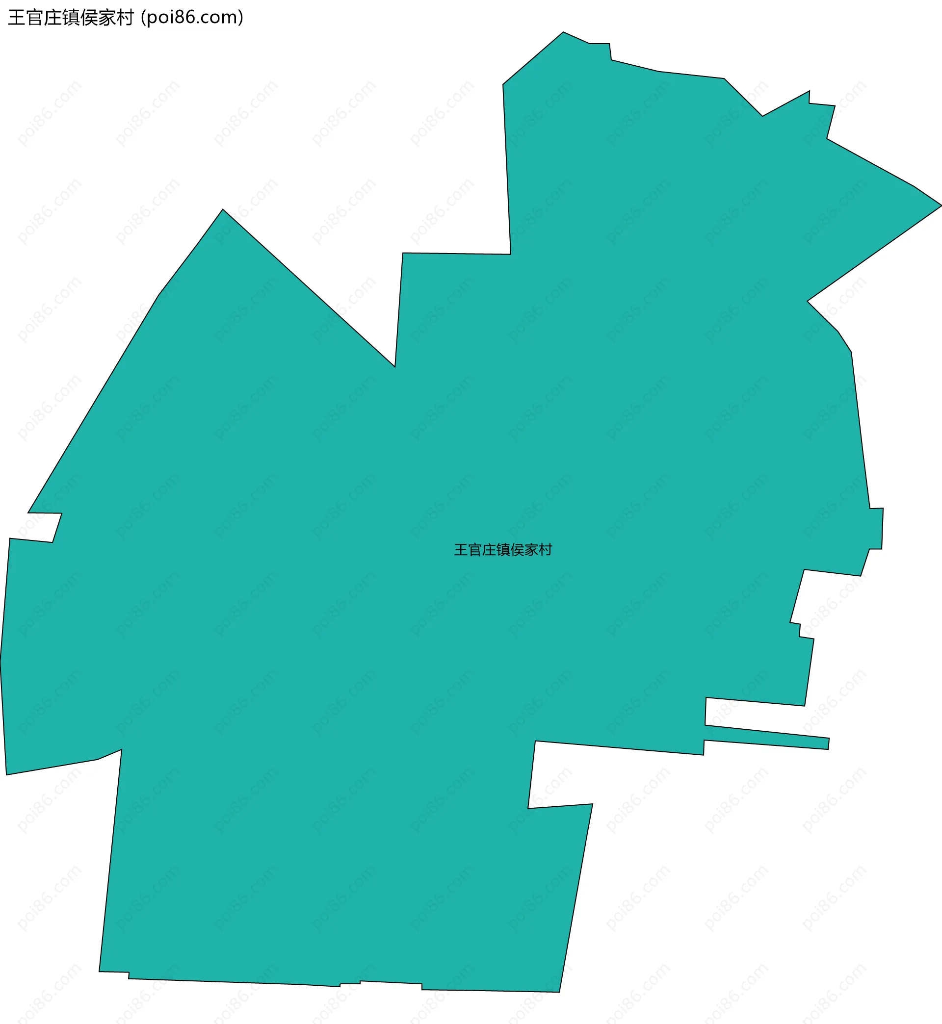 王官庄镇侯家村边界地图