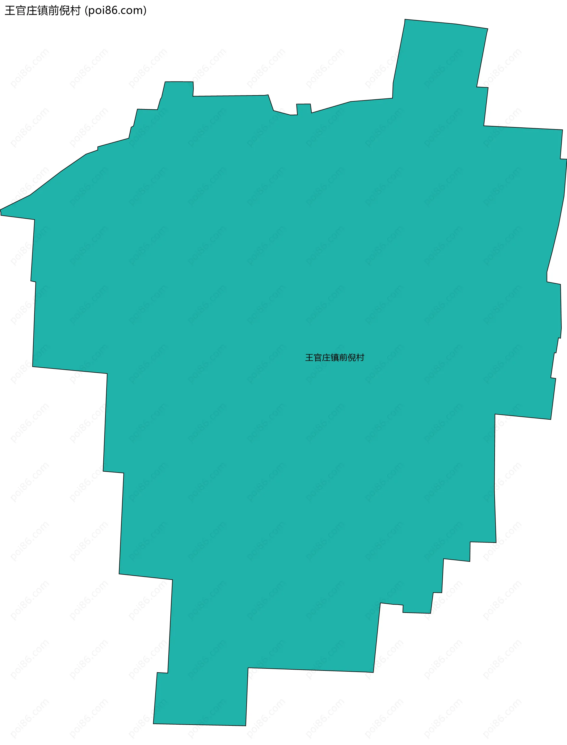 王官庄镇前倪村边界地图