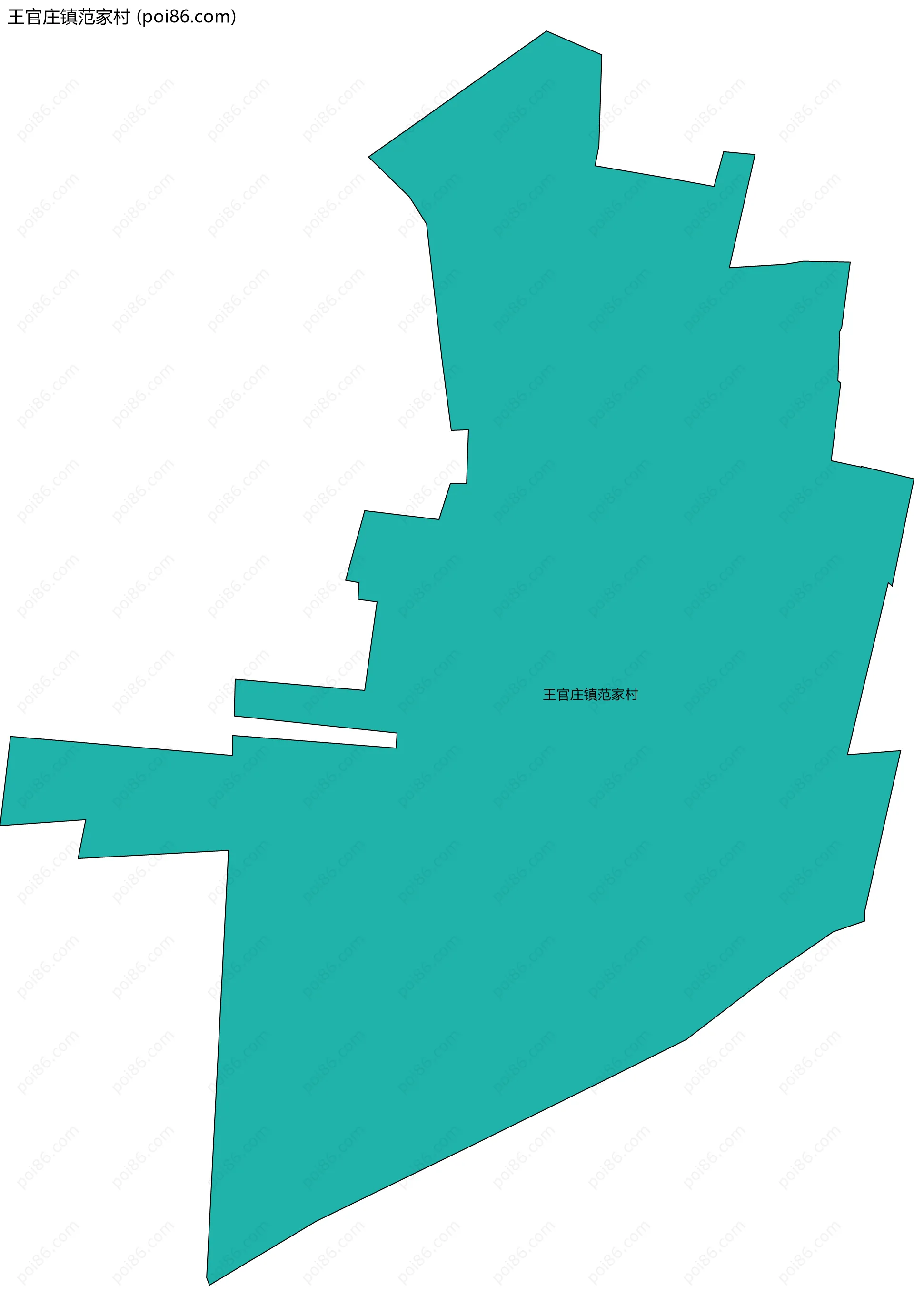 王官庄镇范家村边界地图