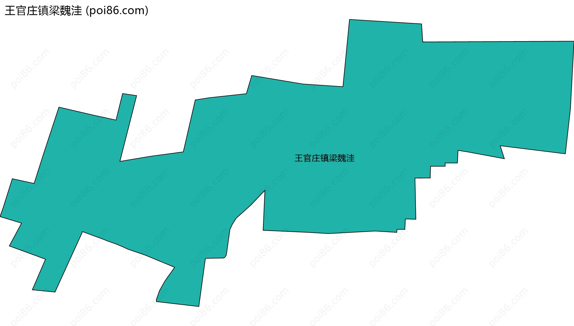 王官庄镇梁魏洼边界地图