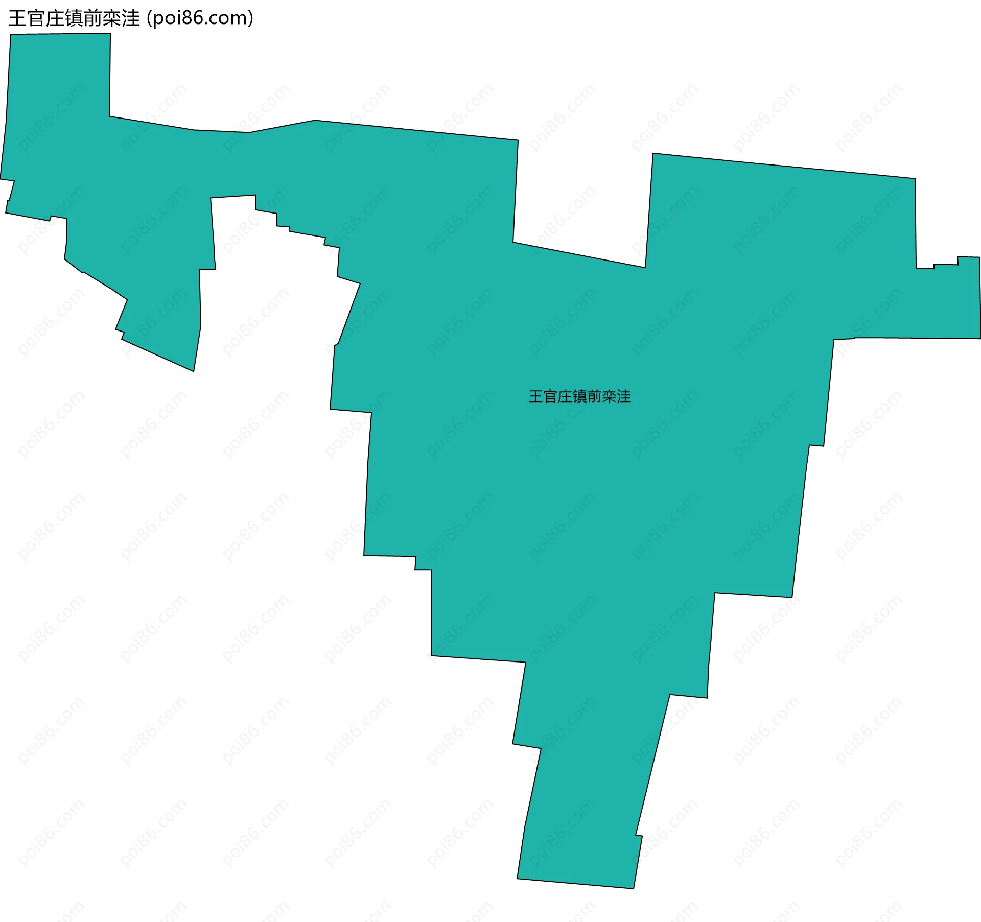 王官庄镇前栾洼边界地图
