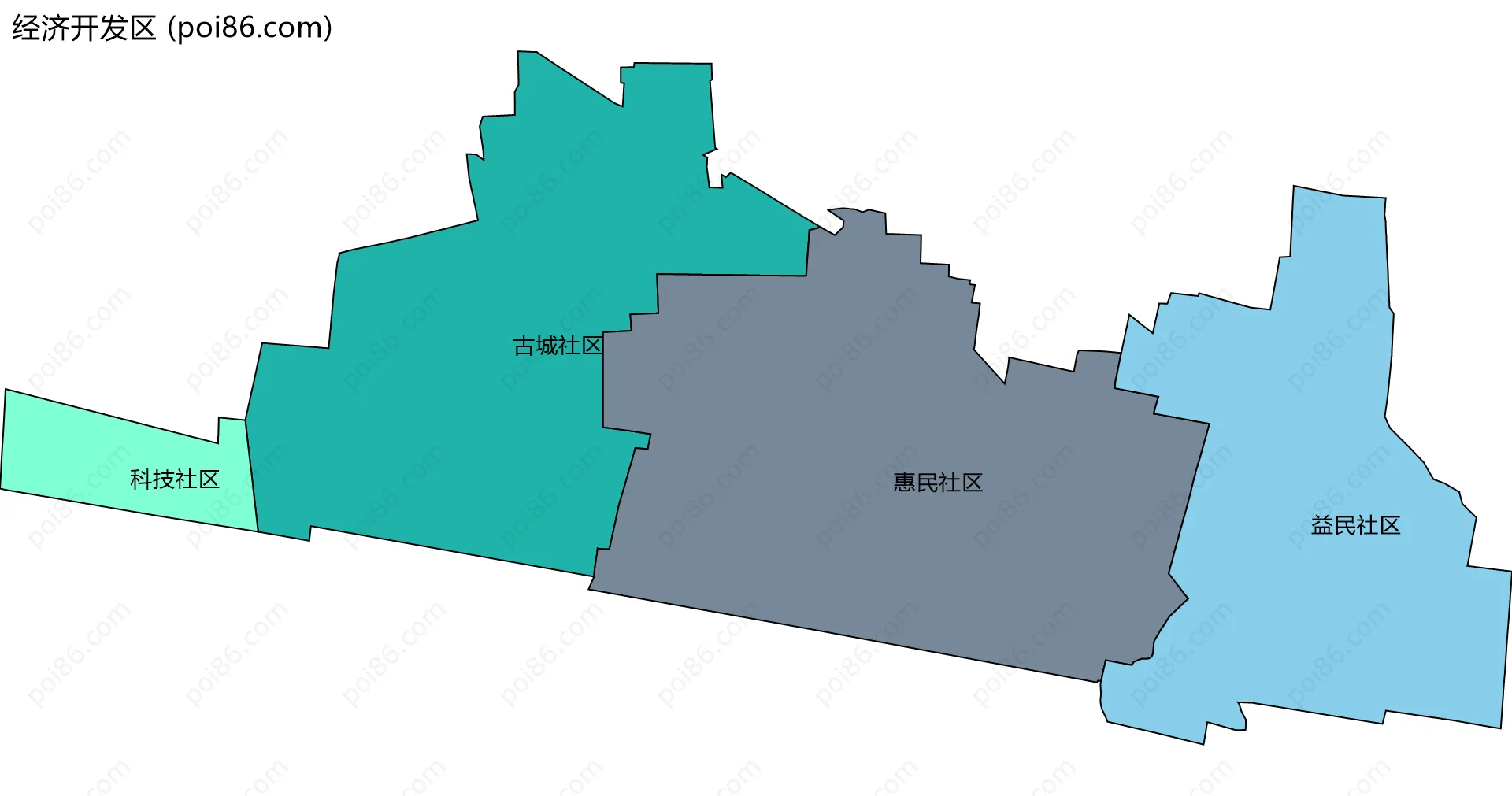 经济开发区边界地图(五级行政区划)