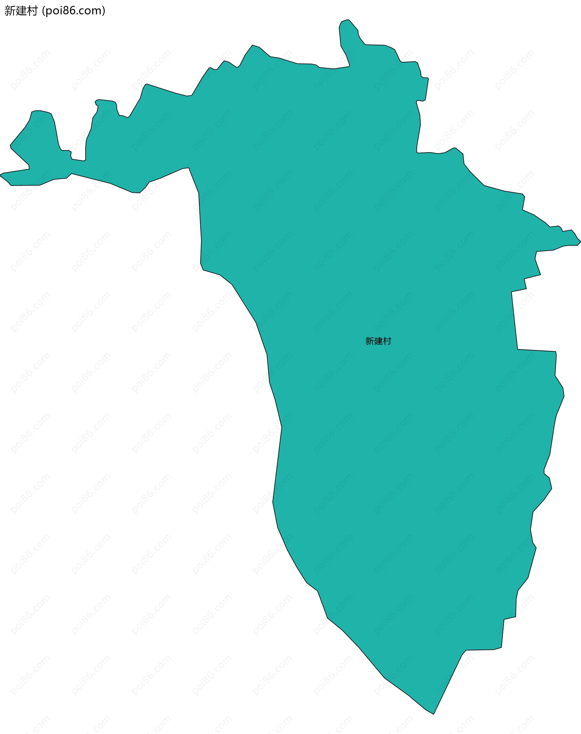 新建村边界地图