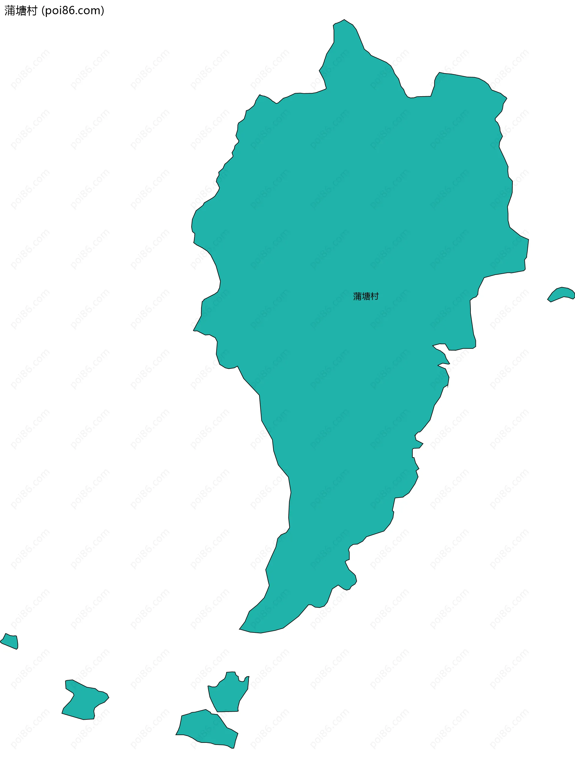 蒲塘村边界地图