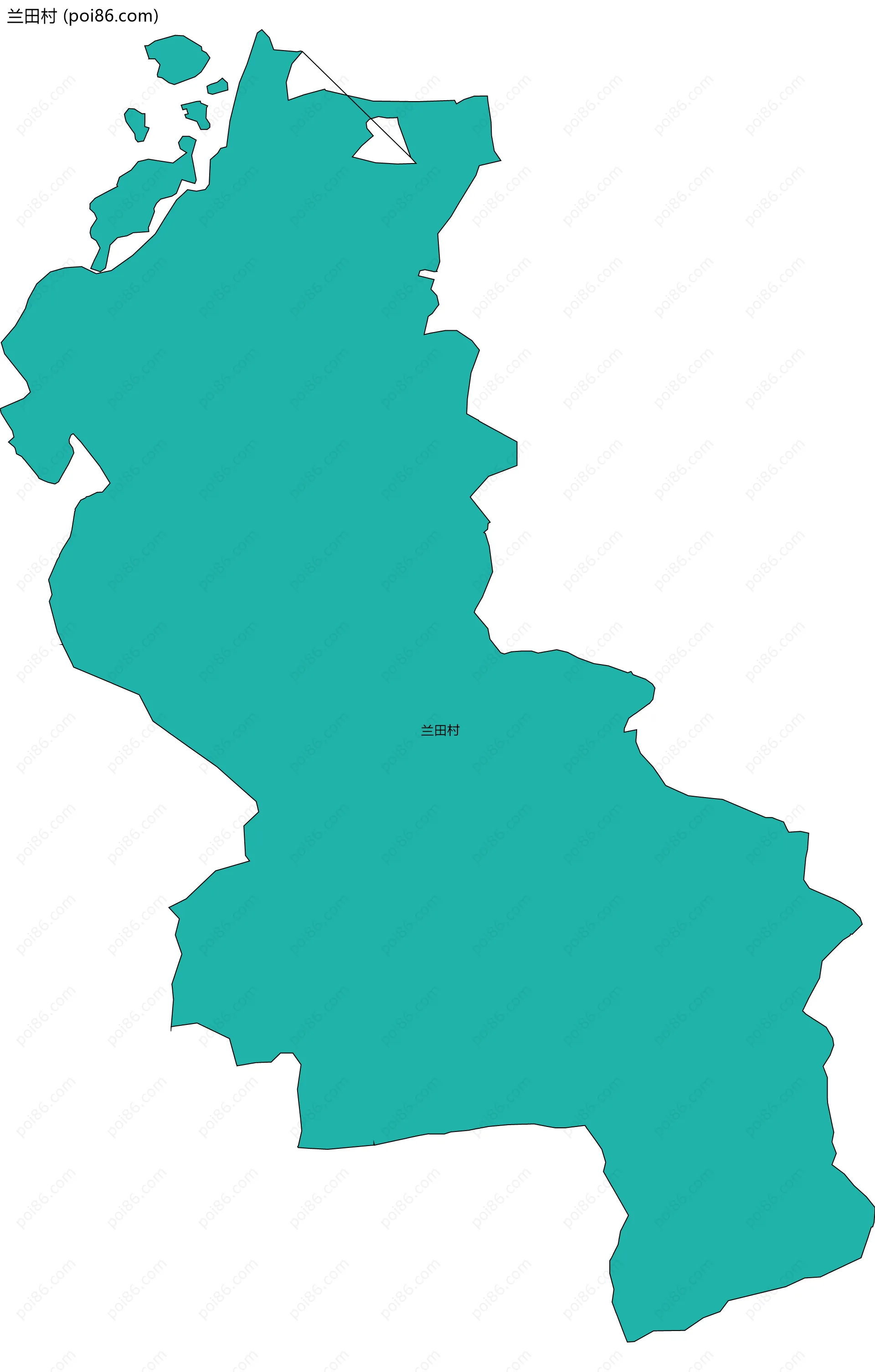 兰田村边界地图