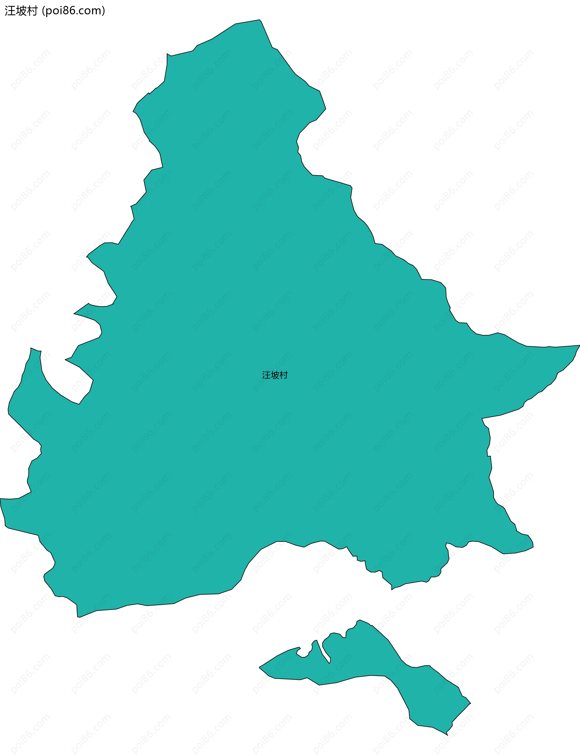 汪坡村边界地图