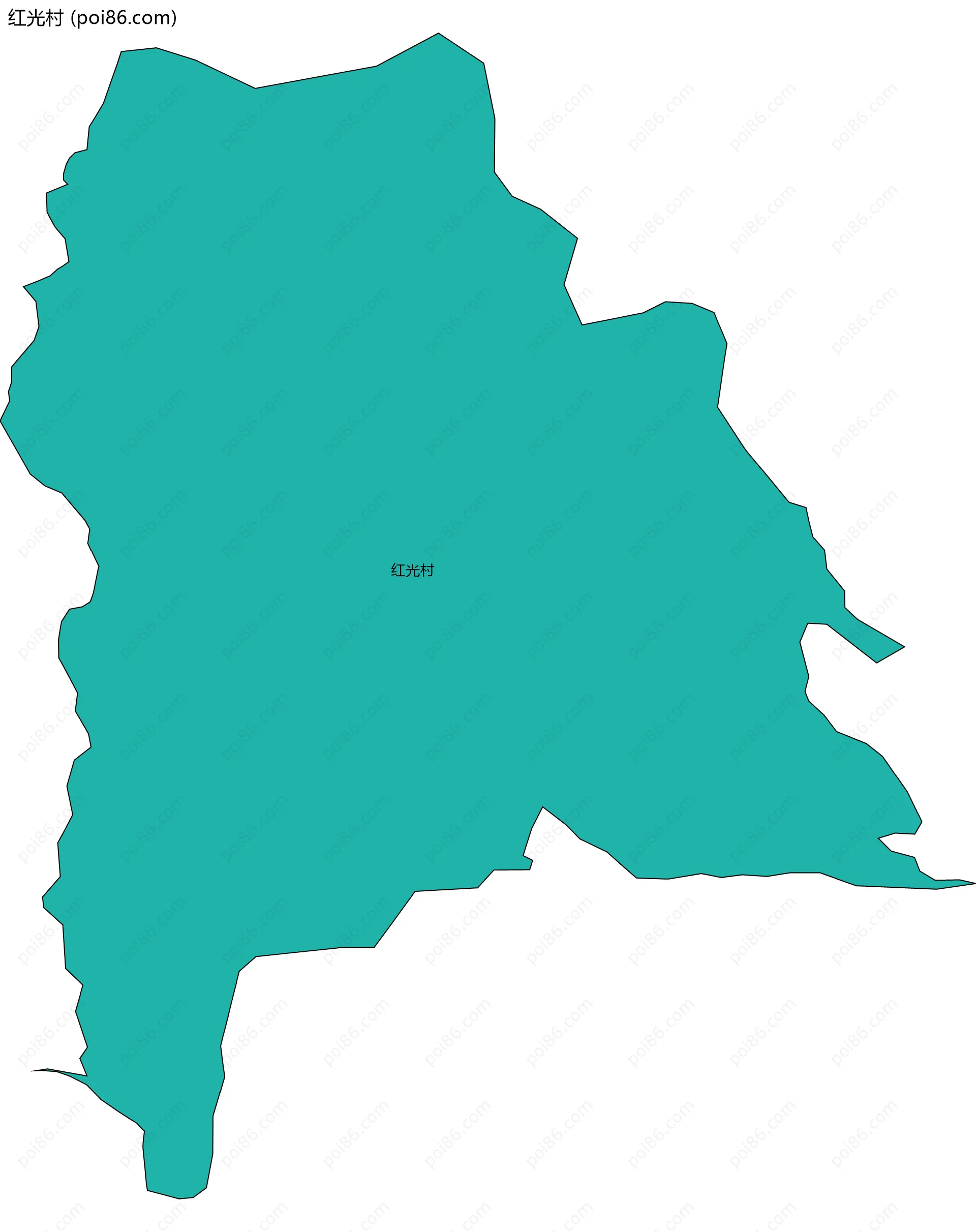 红光村边界地图