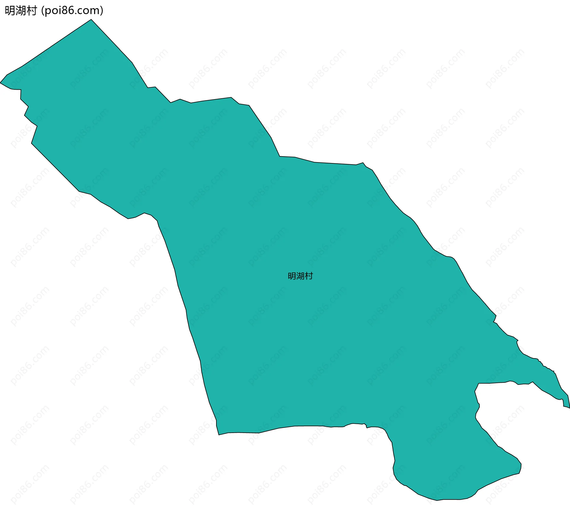 明湖村边界地图