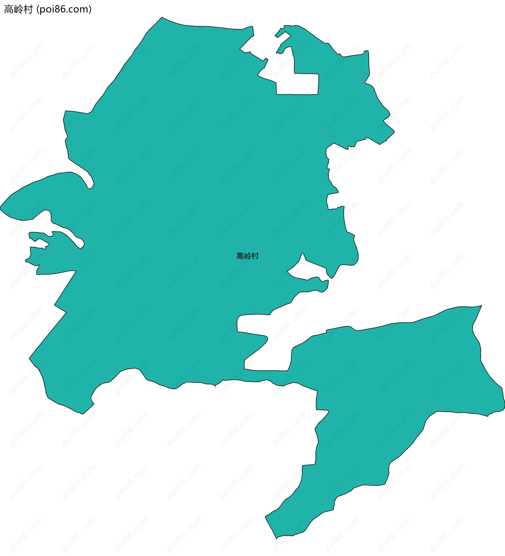 高岭村边界地图