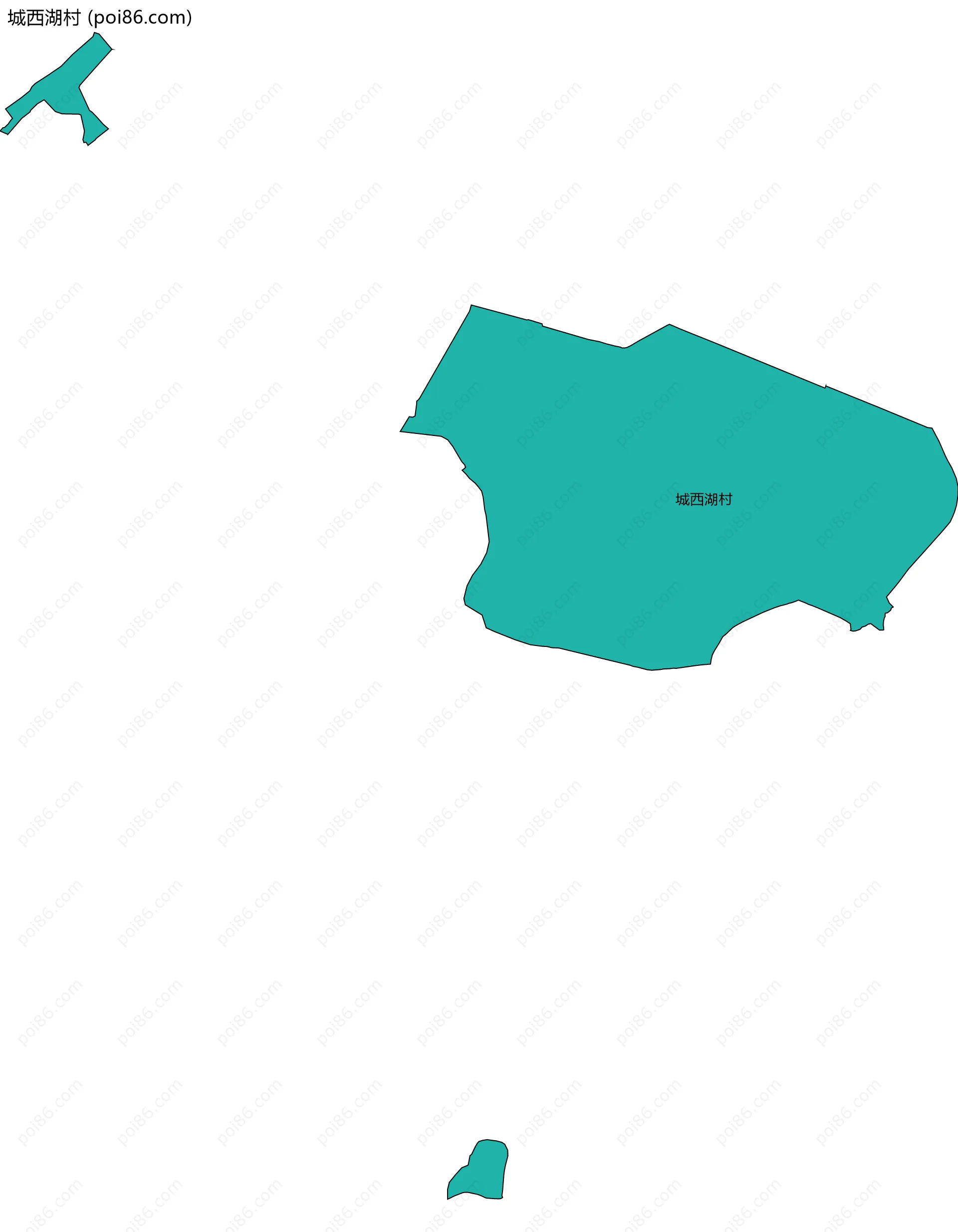 城西湖村边界地图
