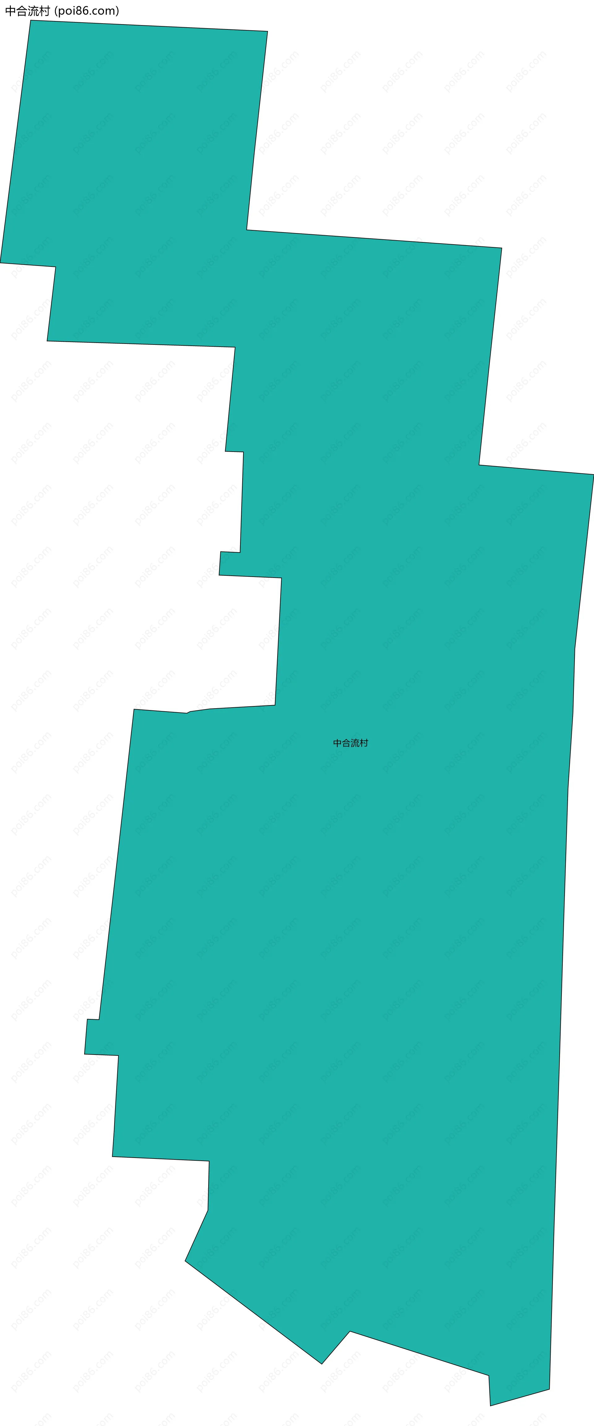 中合流村边界地图