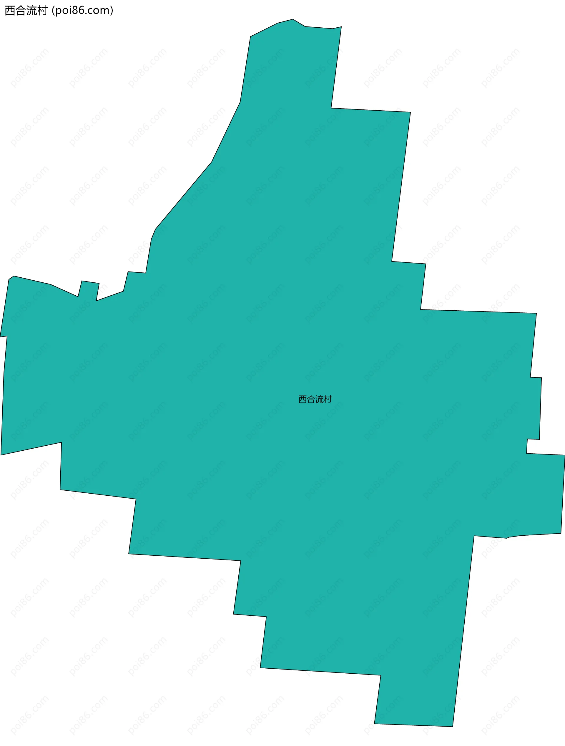 西合流村边界地图